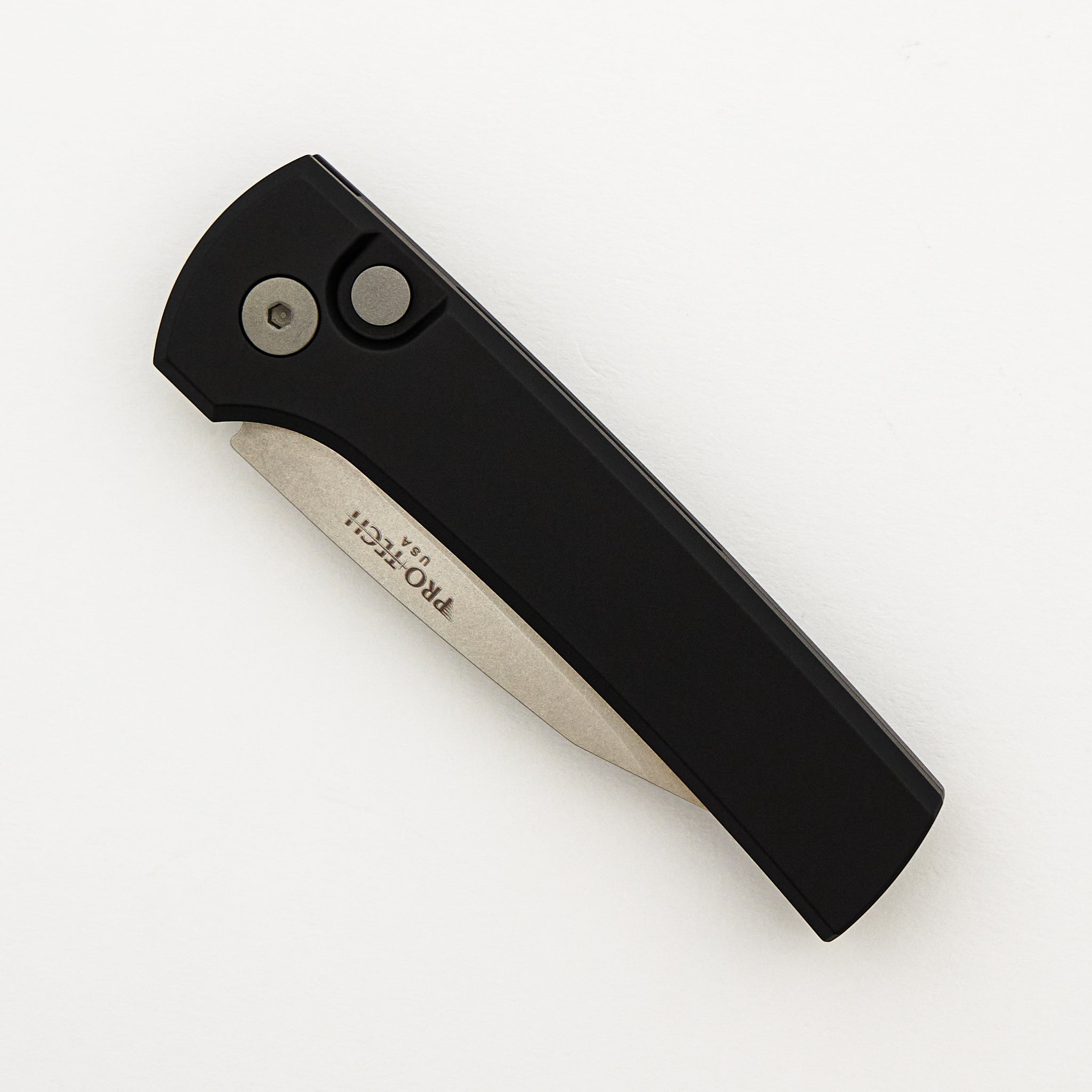Scapegoat Compact - RCS1101 - Solid Black Aluminum Handle - Stonewash MagnaMax Blade (Ramon Chaves Design)