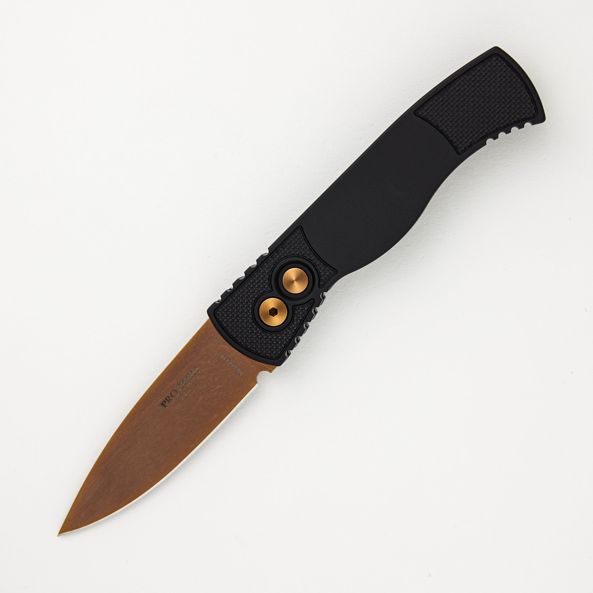 Pro-Tech Knives Tactical Response 2 - Black Handle With Textured Corners - Rose Gold MagnaCut Blade T203-RG