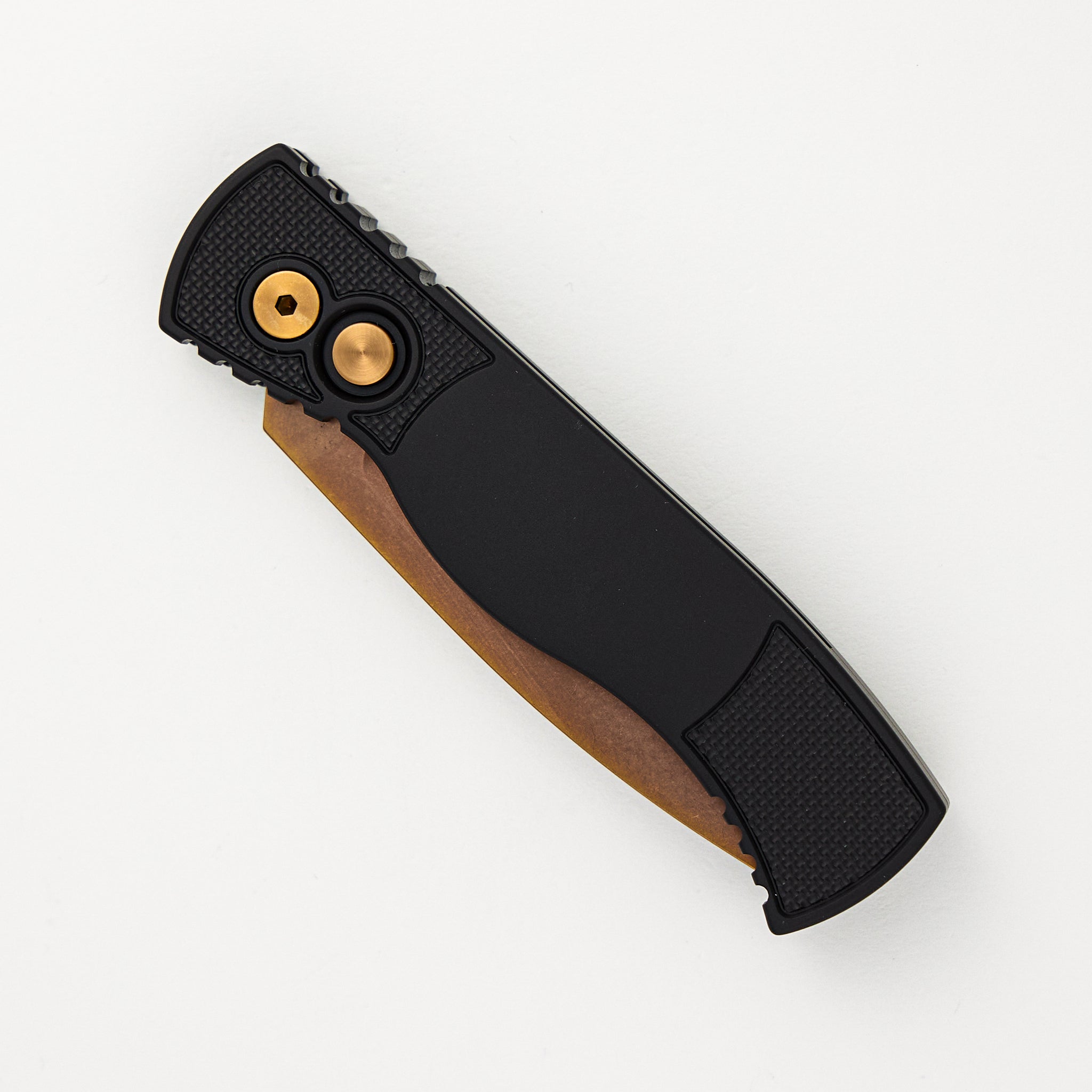 Pro-Tech Knives Tactical Response 2 - Black Handle With Textured Corners - Rose Gold MagnaCut Blade T203-RG