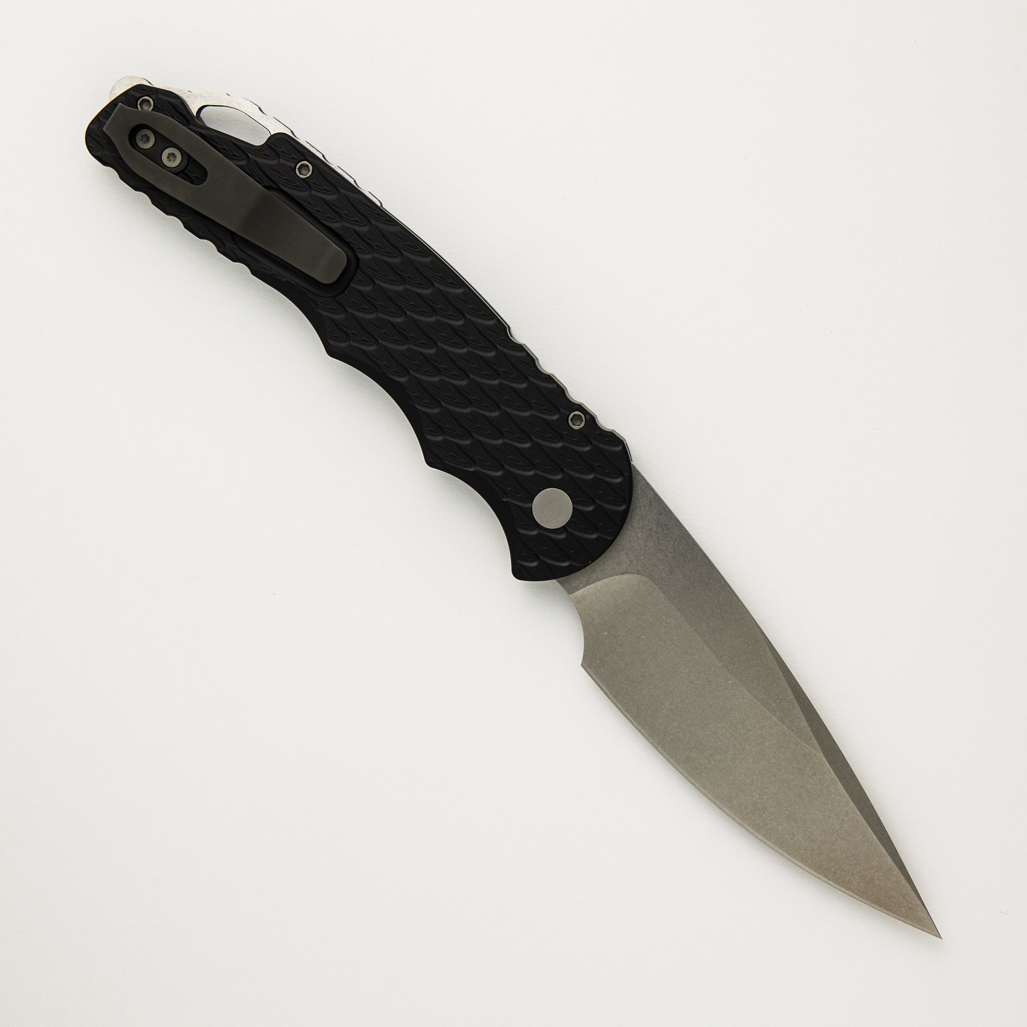 Pro-Tech Knives TR-4 - T4105-F - Black Handle W/ Feather Texture - MagnaCut Blade