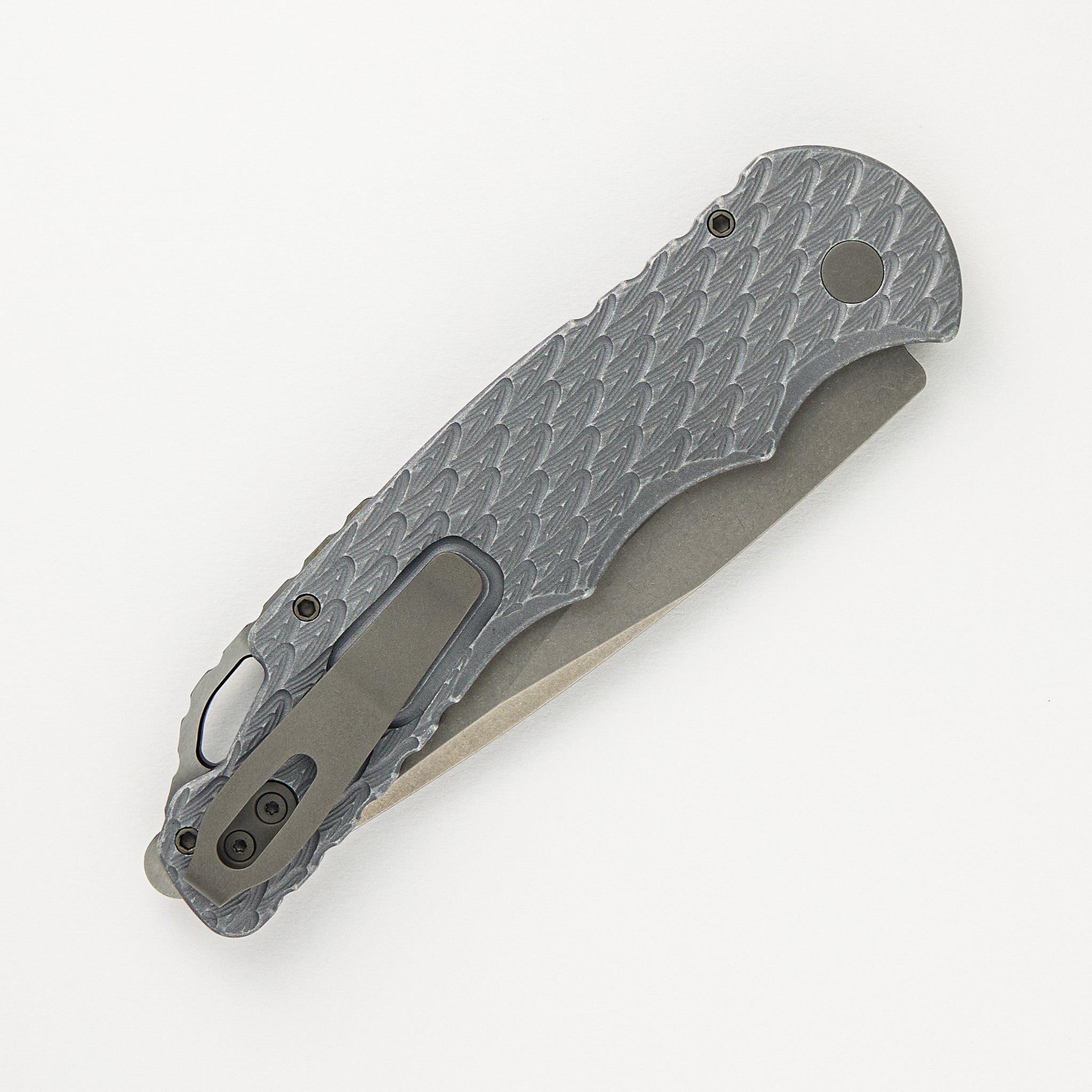 Pro-Tech Knives Tactical Response 4 - Grey Handle W/ Battle Worn/Feather Texture - Stonewash MagnaCut Blade T4105-F BW Grey