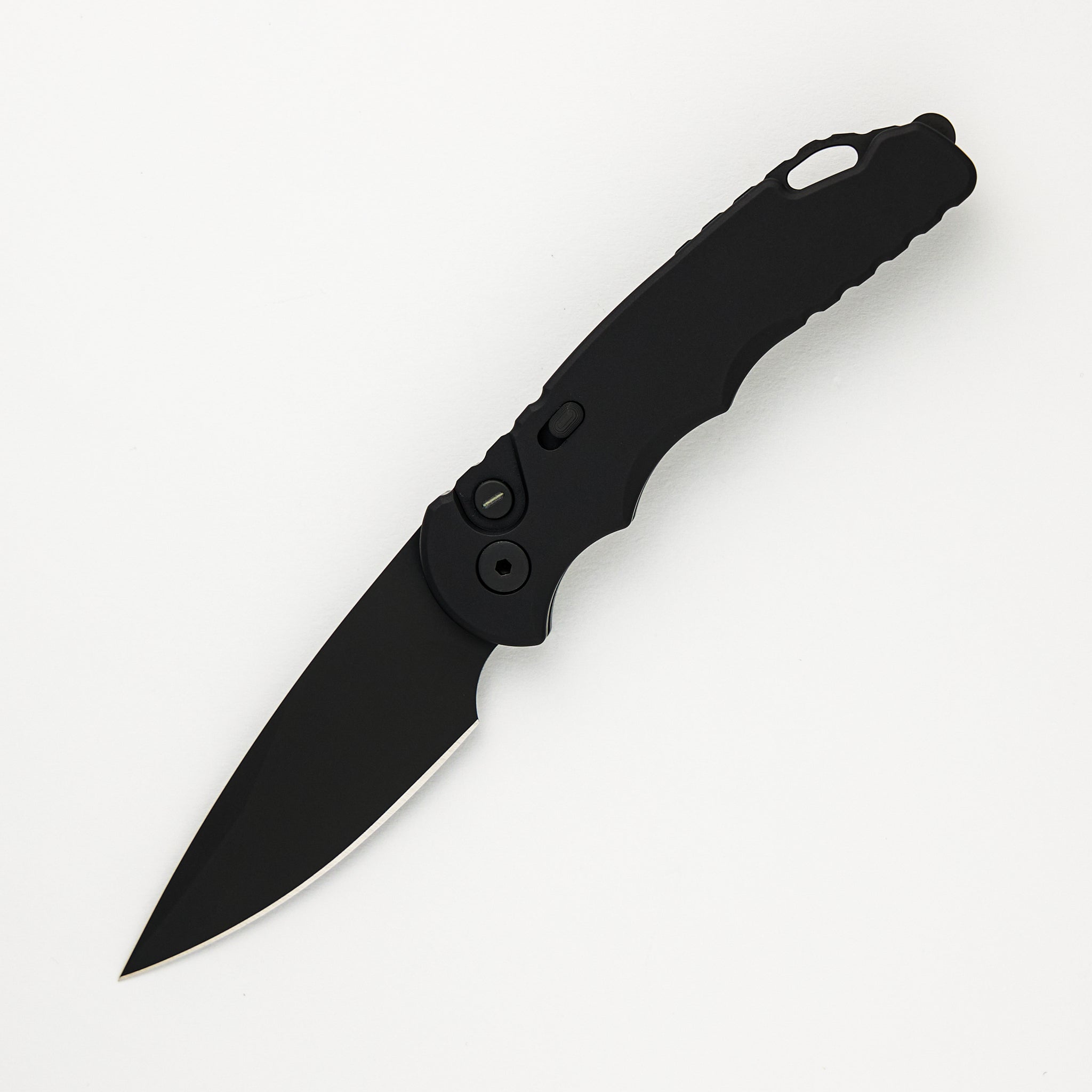 Pro-Tech Knives TR-5 Auto - Black Handle - Black DLC S35VN Blade - Tritium Button - T503 Operator