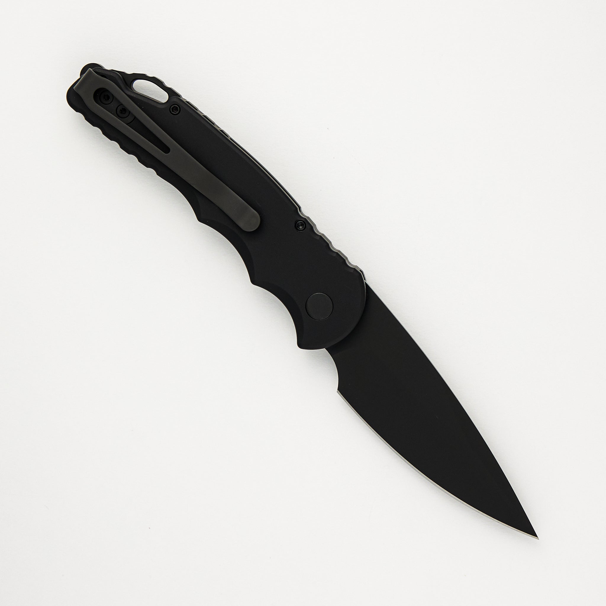 Pro-Tech Knives TR-5 Auto - Black Handle - Black DLC S35VN Blade - Tritium Button - T503 Operator