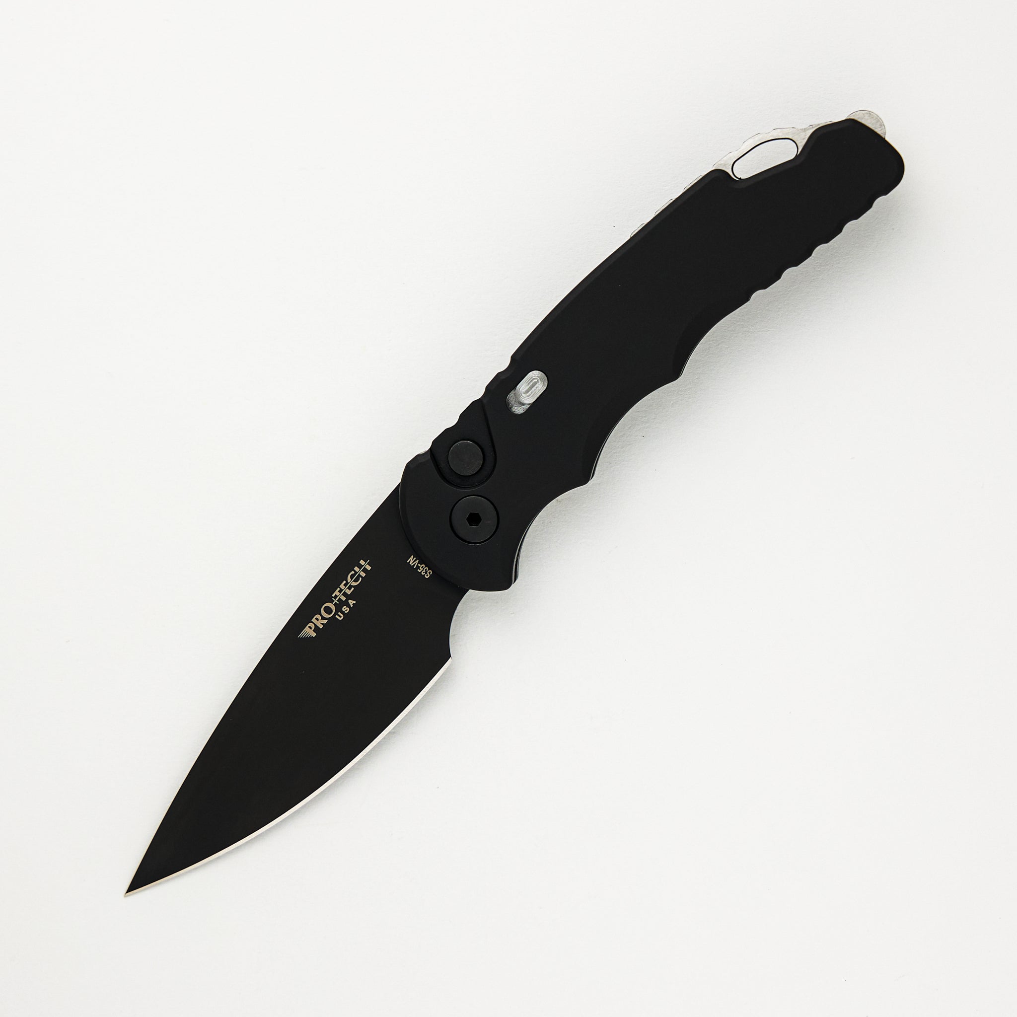 Pro-Tech Knives TR-5 Auto - Black Handle - Black DLC S35VN Blade - T503