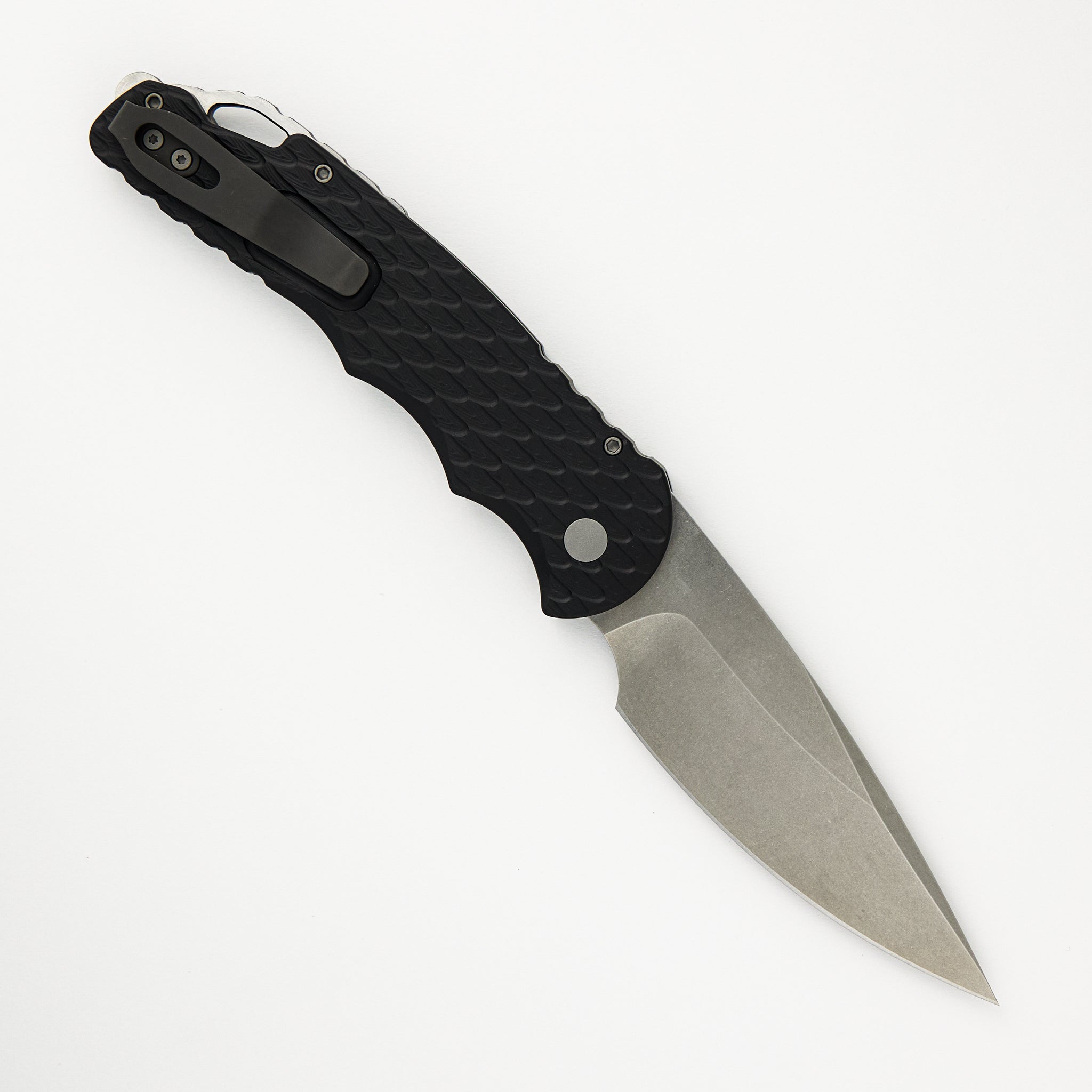 Pro-Tech Knives Tactical Response 4 - Black Handle W/ Feather Texture - Stonewash MagnaCut Blade