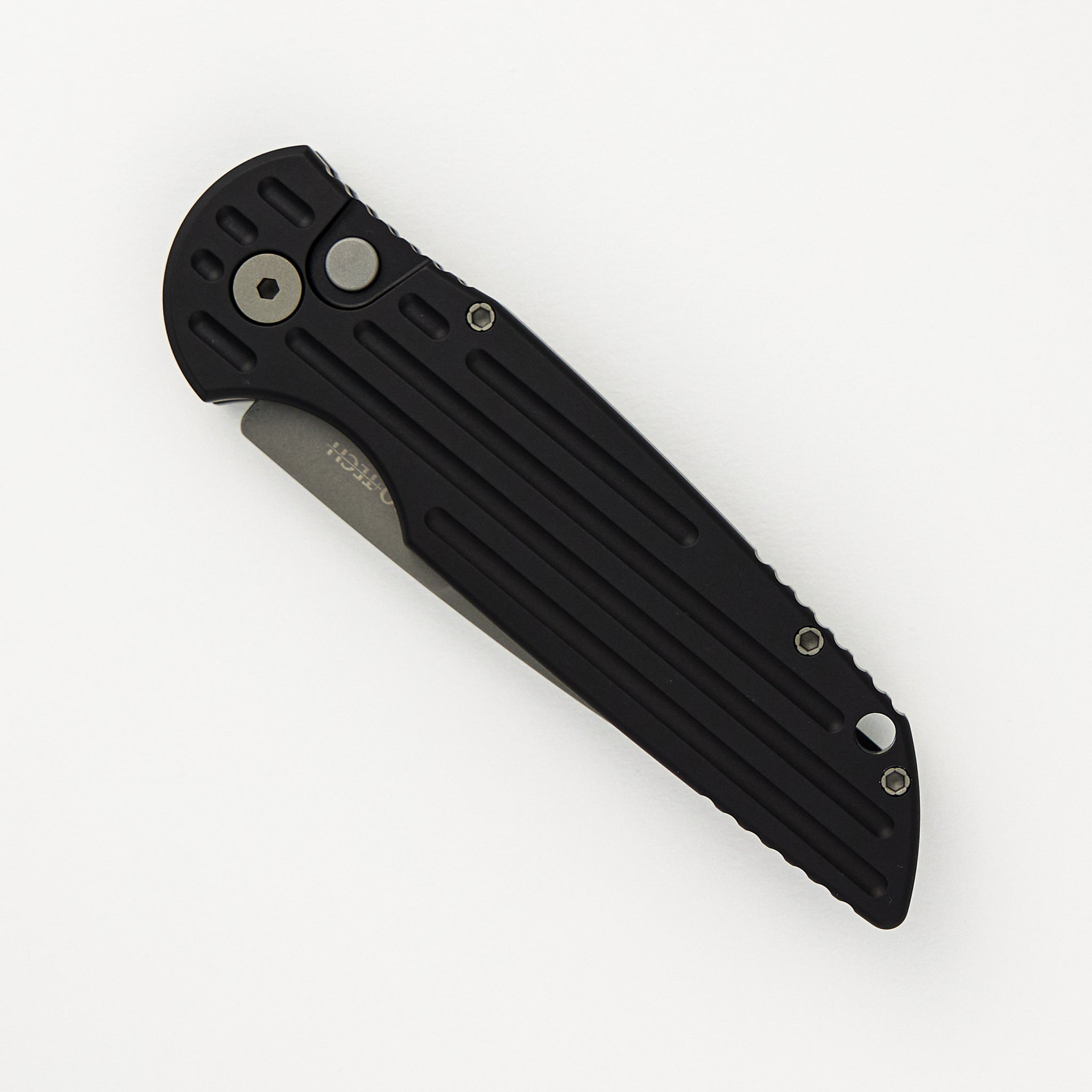 Pro-Tech Knives Tactical Response 3 – Black Handle W/ Grooves - Blasted Blade TR-3