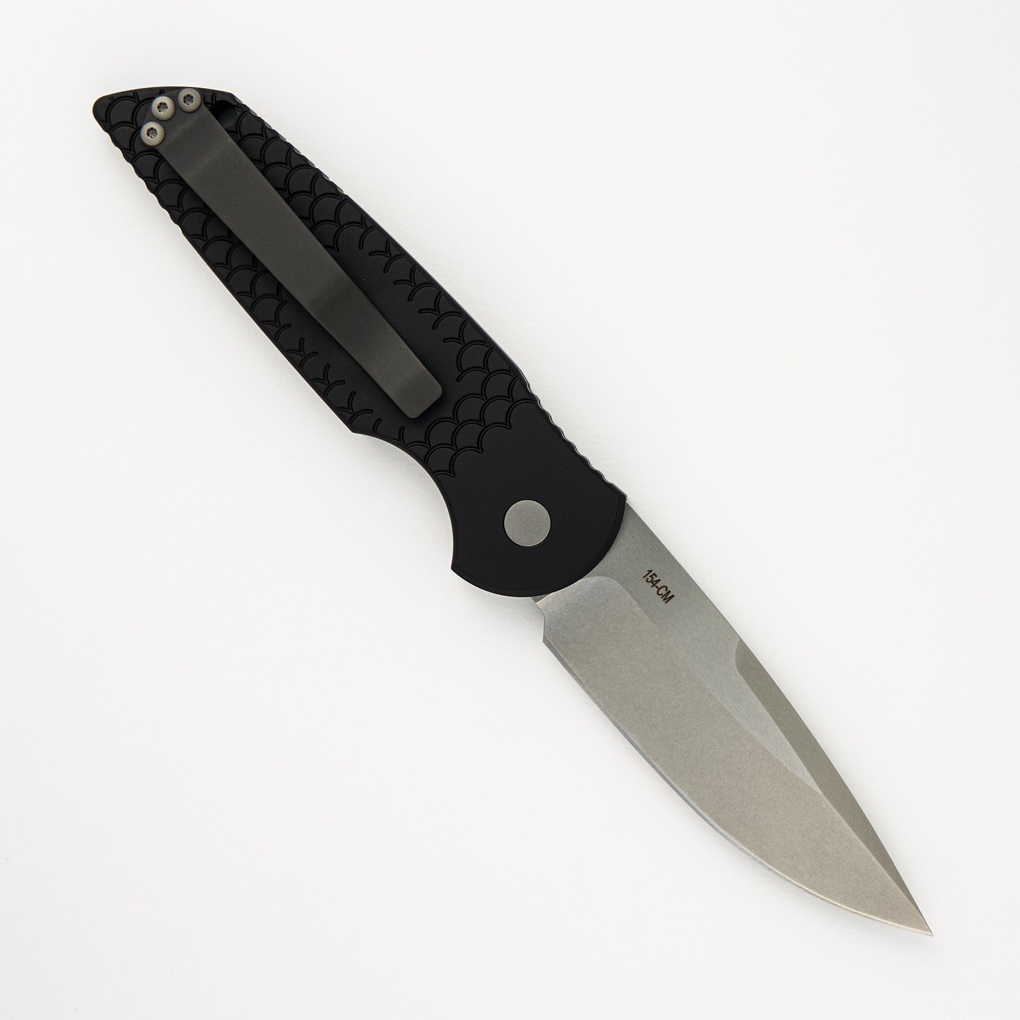 Pro-Tech Knives Tactical Response 3 - Black "Fish Scale" Handle - Stonewash 154CM Blade