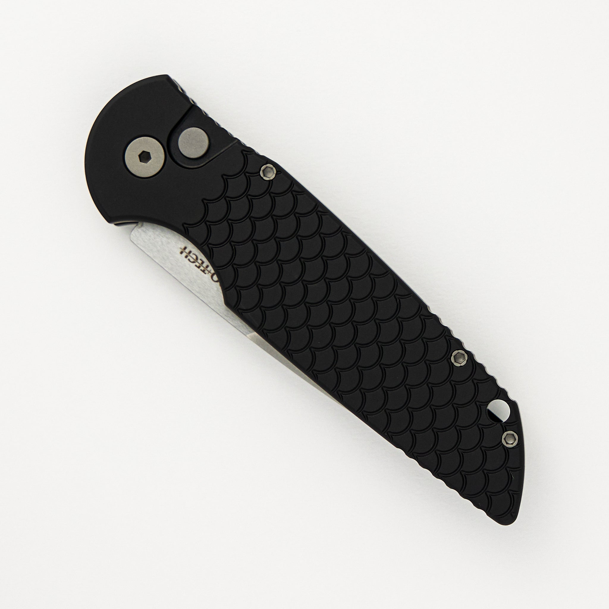 Pro-Tech Knives Tactical Response 3 - Black "Fish Scale" Handle - Stonewash 154CM Blade