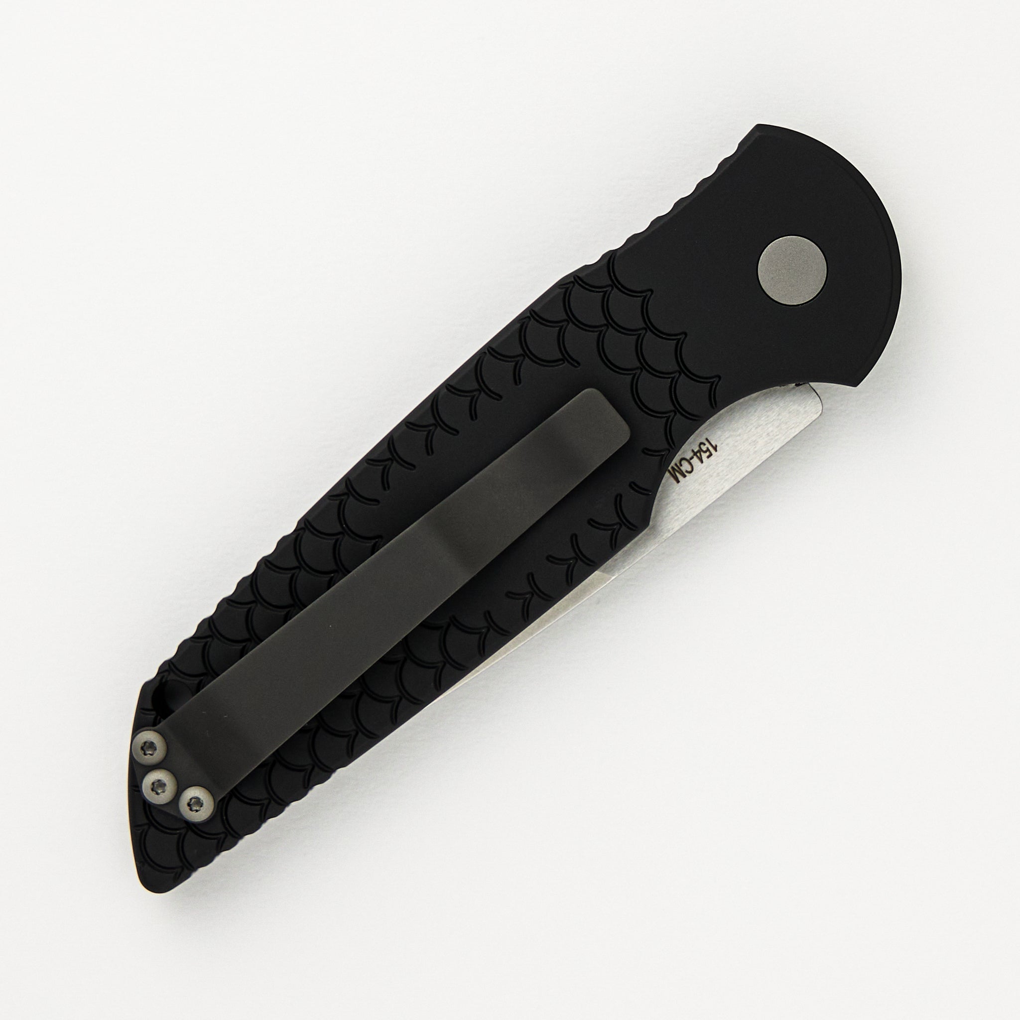 Pro-Tech Knives Tactical Response 3 - Black "Fish Scale" Handle - Stonewash 154CM Blade