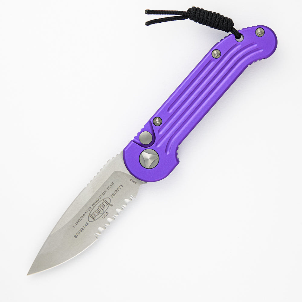 Microtech L.U.D.T. Purple Stonewash Partial Serrated 135-11 PU