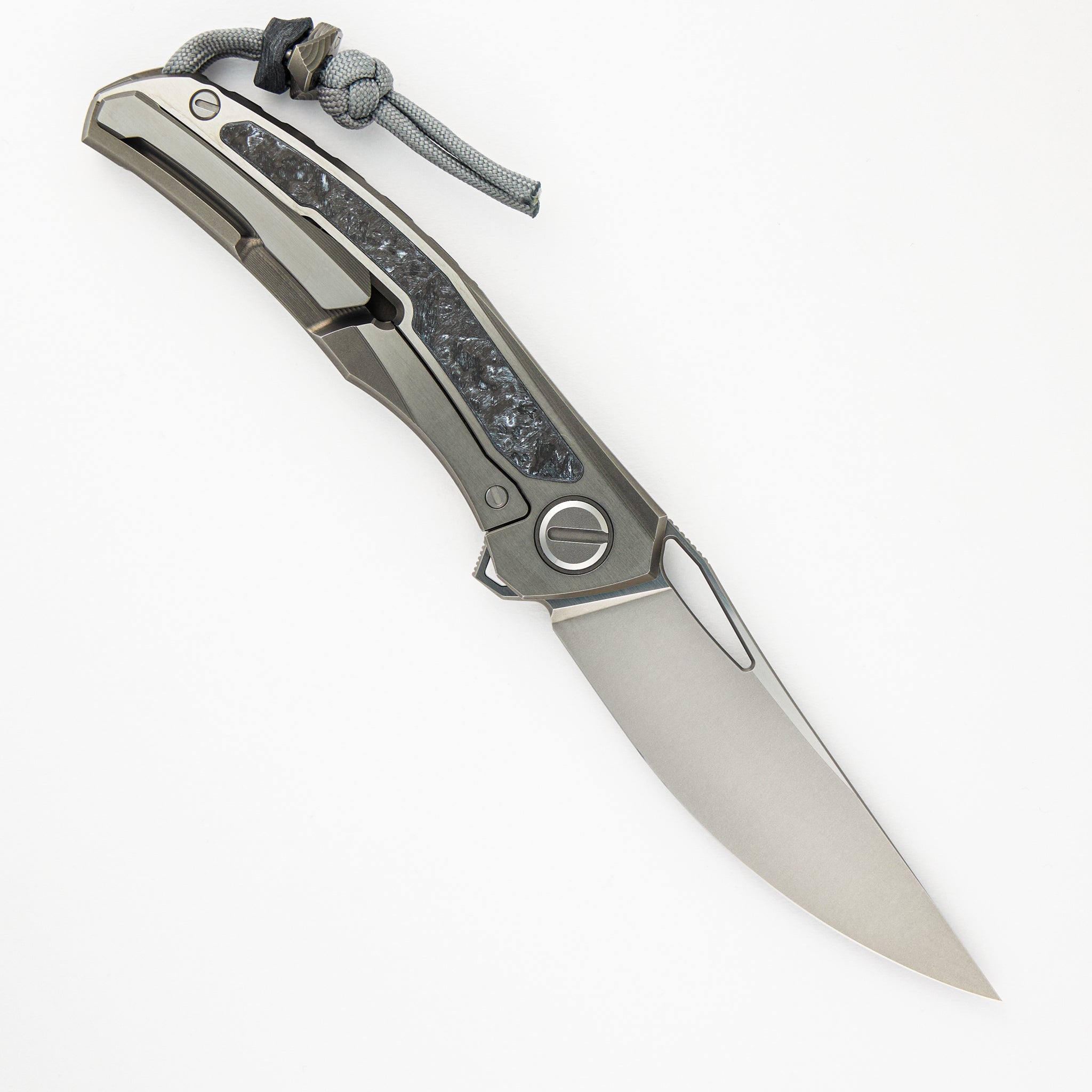 Shirogorov Knives Quantum WKM - Titanium/White CarboTi Handle - S90V Blade - SRRBS