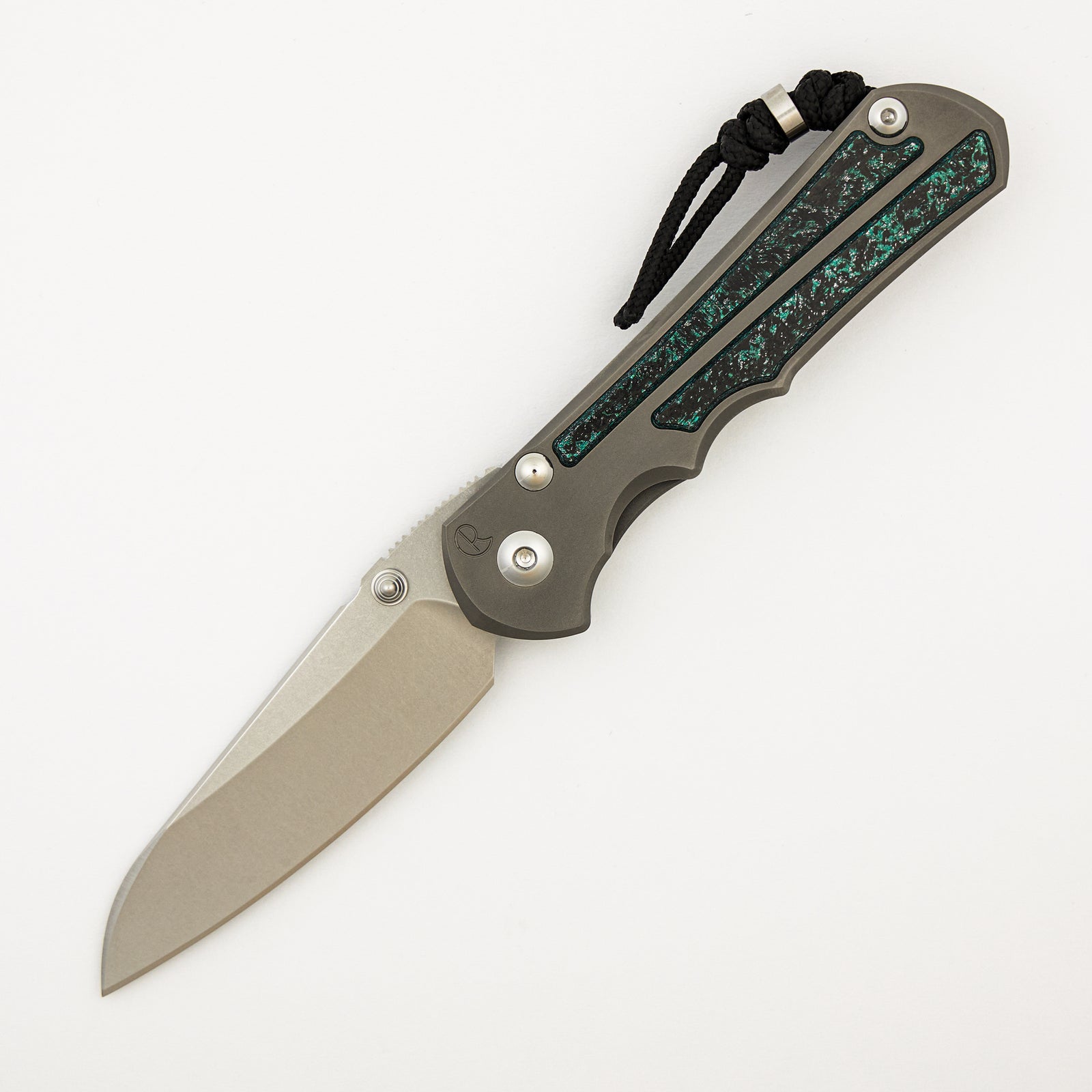 R1 Invitational - Large Inkosi - Teal Magnetic CarboTi Inlay - Insingo CPM MagnaCut Blade - MIM Clip