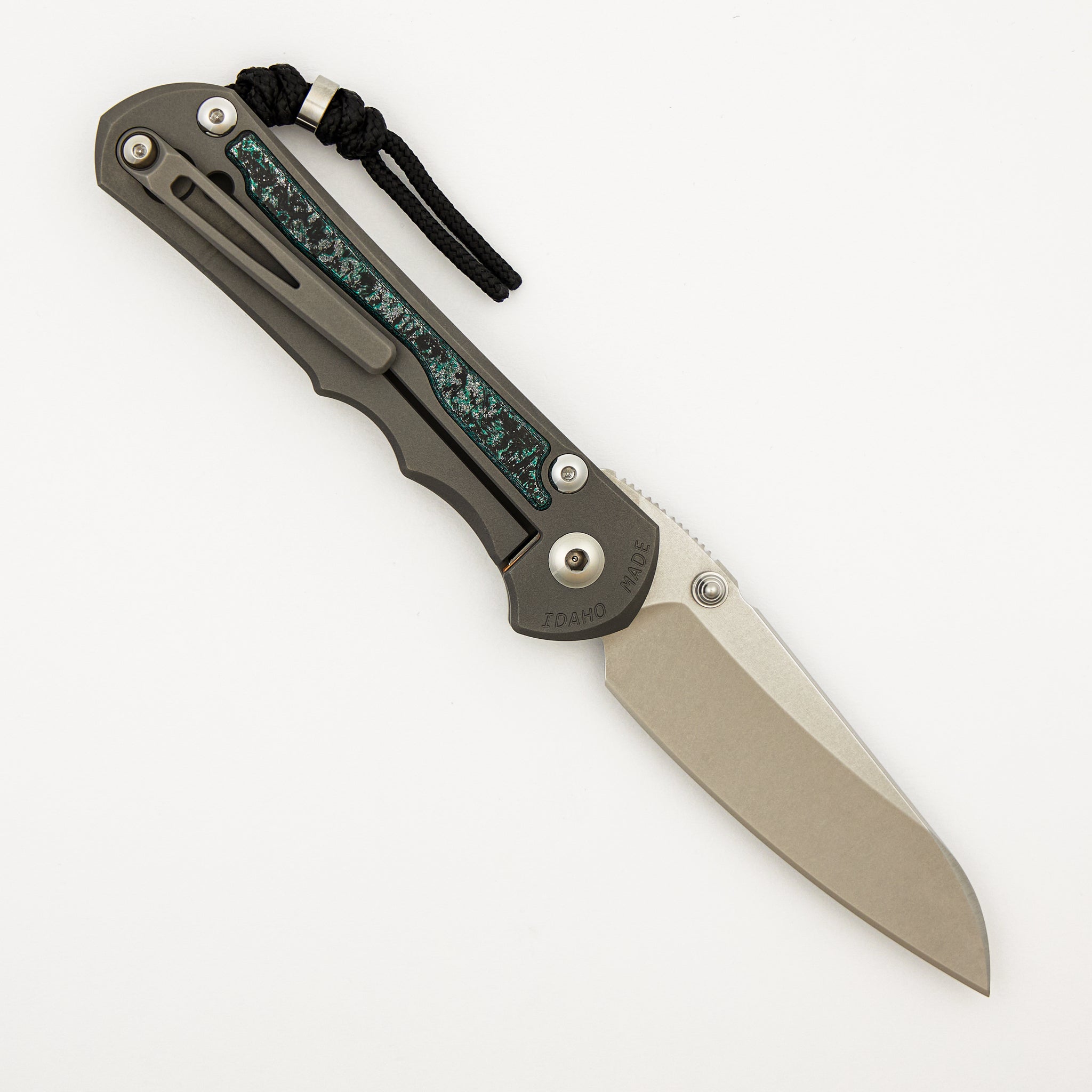 R1 Invitational - Large Inkosi - Teal Magnetic CarboTi Inlay - Insingo CPM MagnaCut Blade - MIM Clip