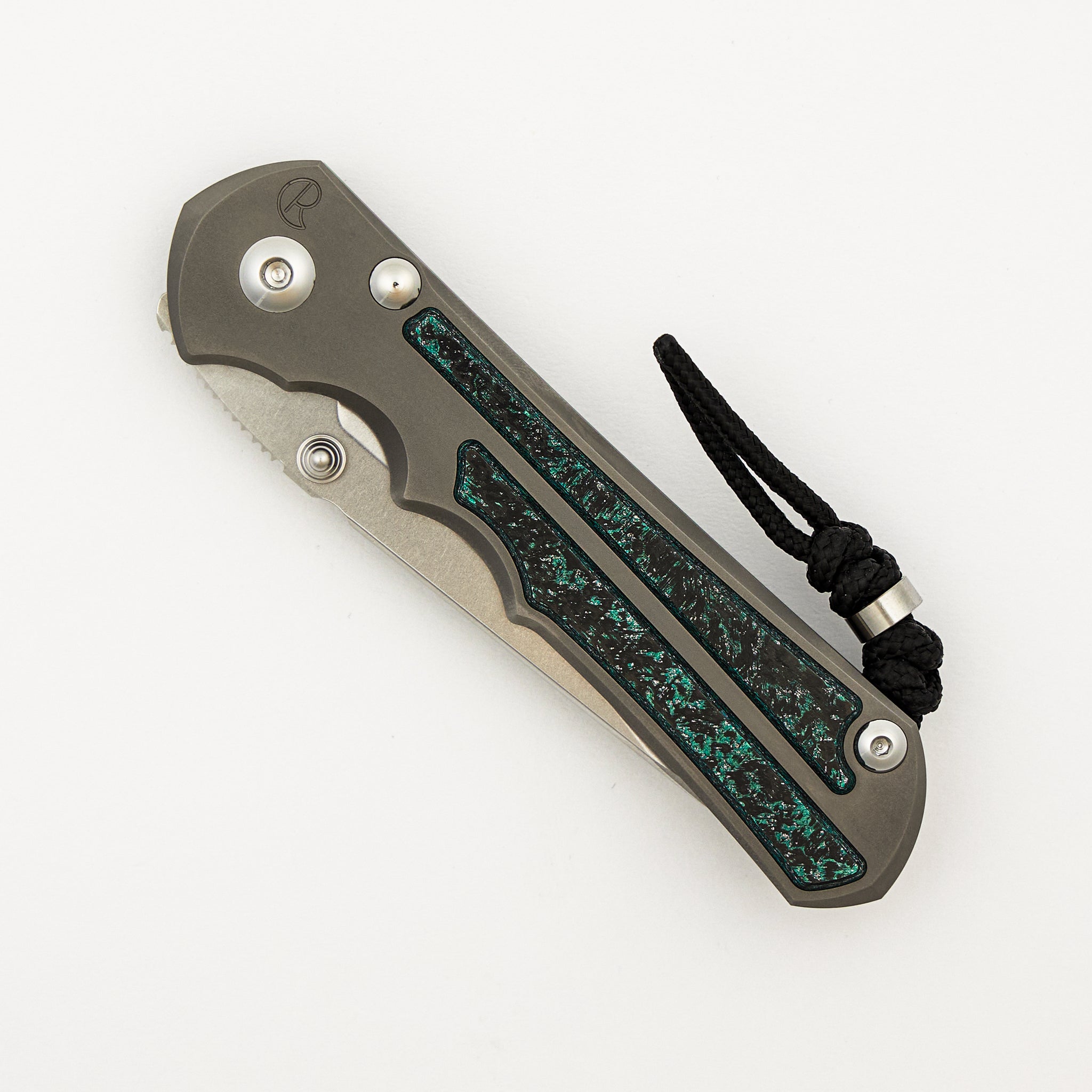 R1 Invitational - Large Inkosi - Teal Magnetic CarboTi Inlay - Insingo CPM MagnaCut Blade - MIM Clip
