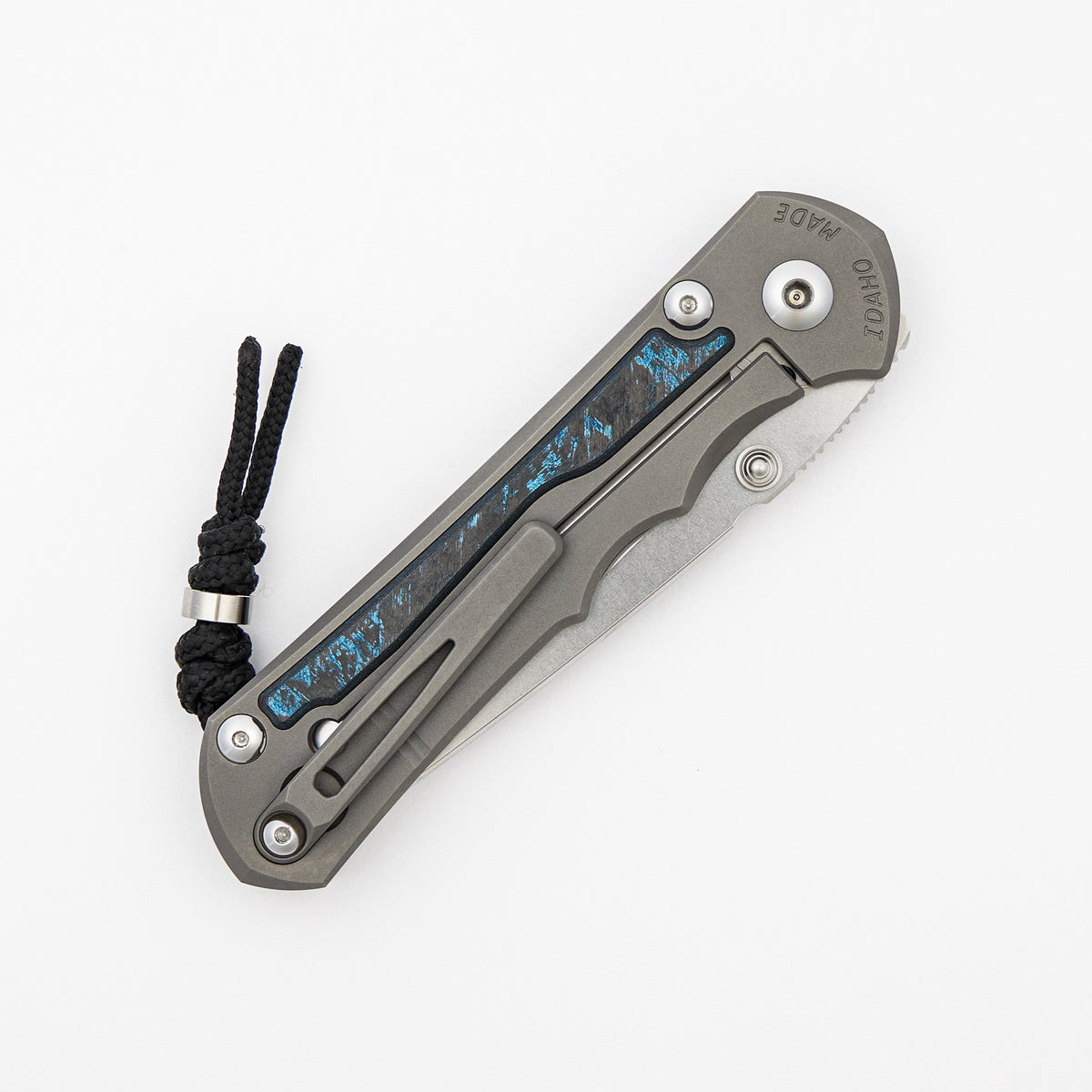 Large Inkosi - Ocean Blue CarboTi Inlay - Tanto CPM MagnaCut Blade - MIM Clip