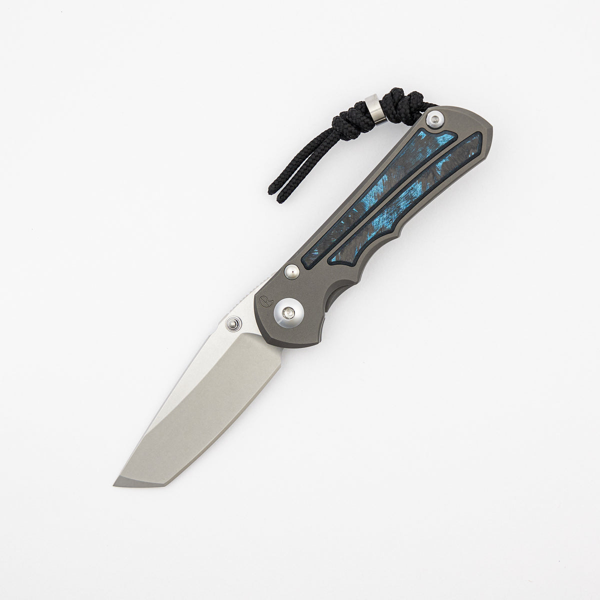 Small Inkosi - Ocean Blue CarboTi Inlay - Tanto CPM MagnaCut Blade - MIM Clip