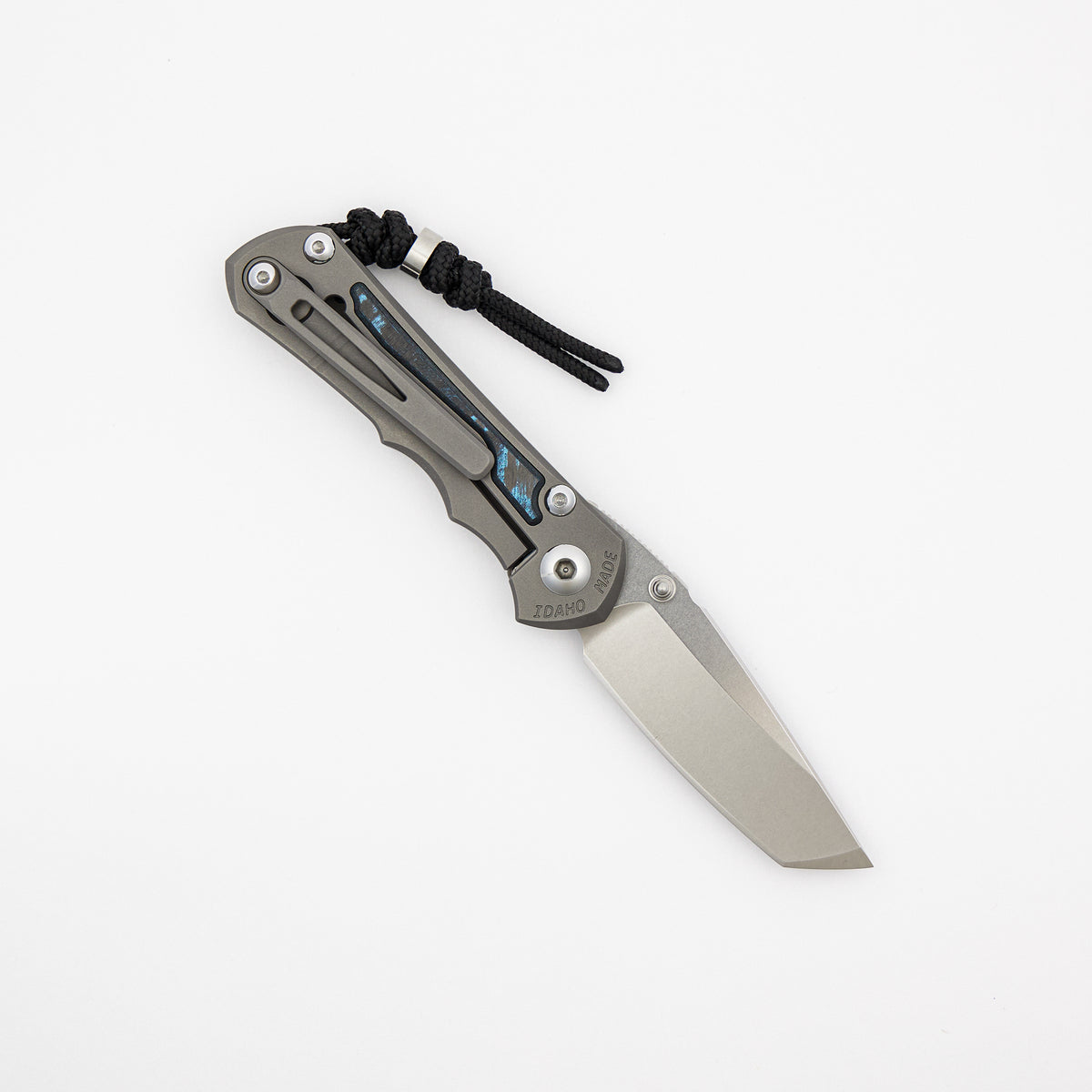Small Inkosi - Ocean Blue CarboTi Inlay - Tanto CPM MagnaCut Blade - MIM Clip