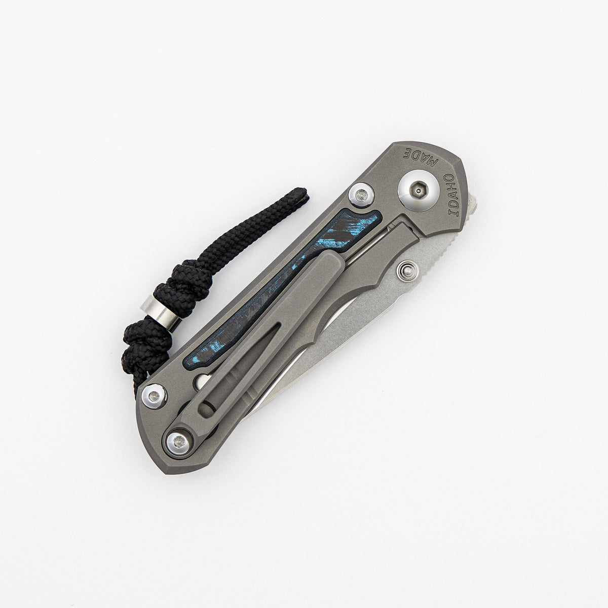 Small Inkosi - Ocean Blue CarboTi Inlay - Tanto CPM MagnaCut Blade - MIM Clip
