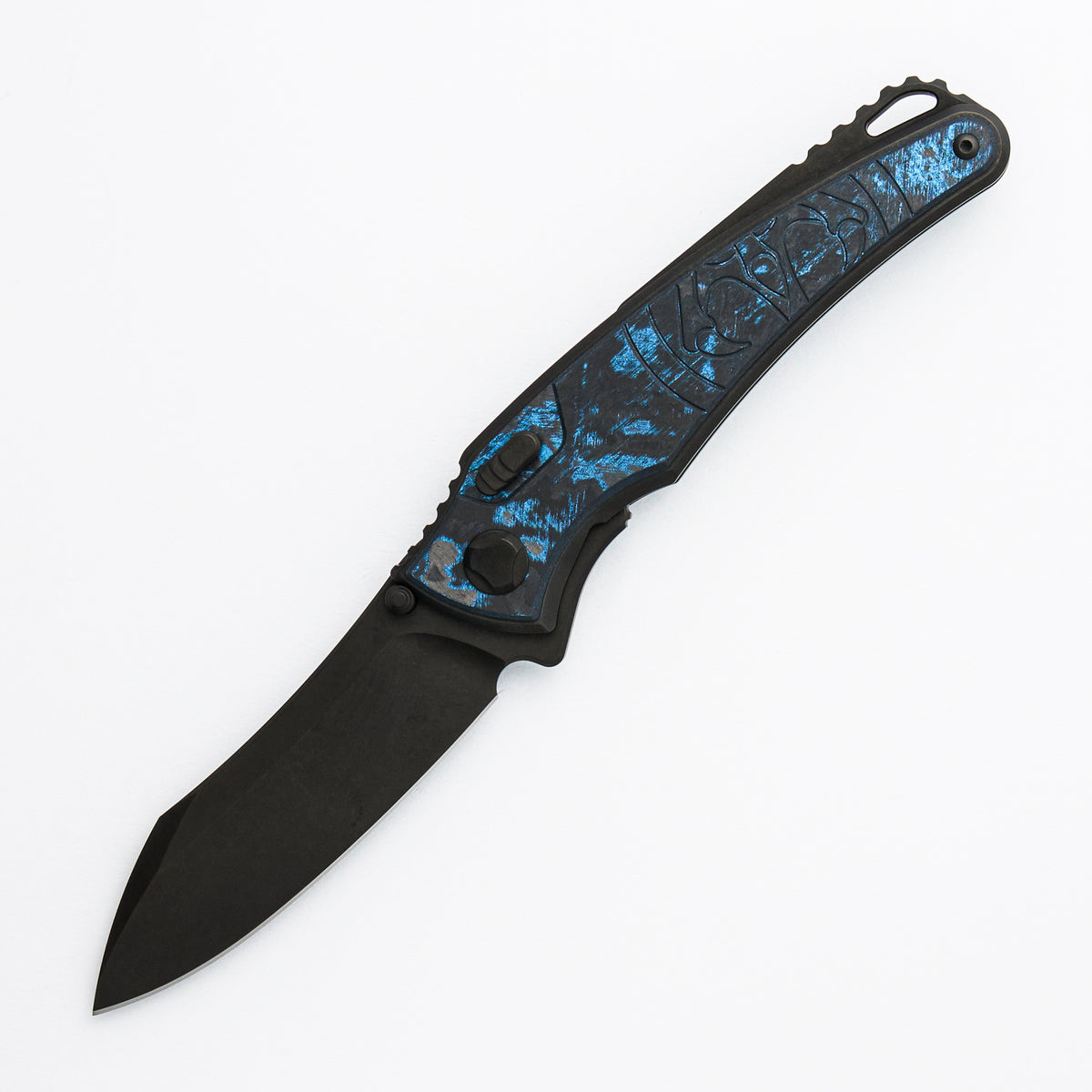Talon - DLC Titanium/Ocean Blue CarboTi Handle - M390 Blade