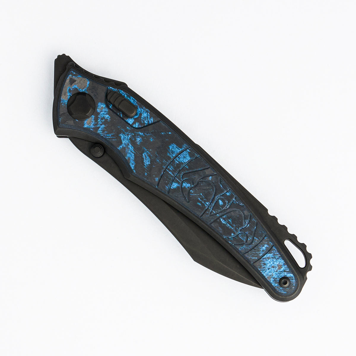 Talon - DLC Titanium/Ocean Blue CarboTi Handle - M390 Blade