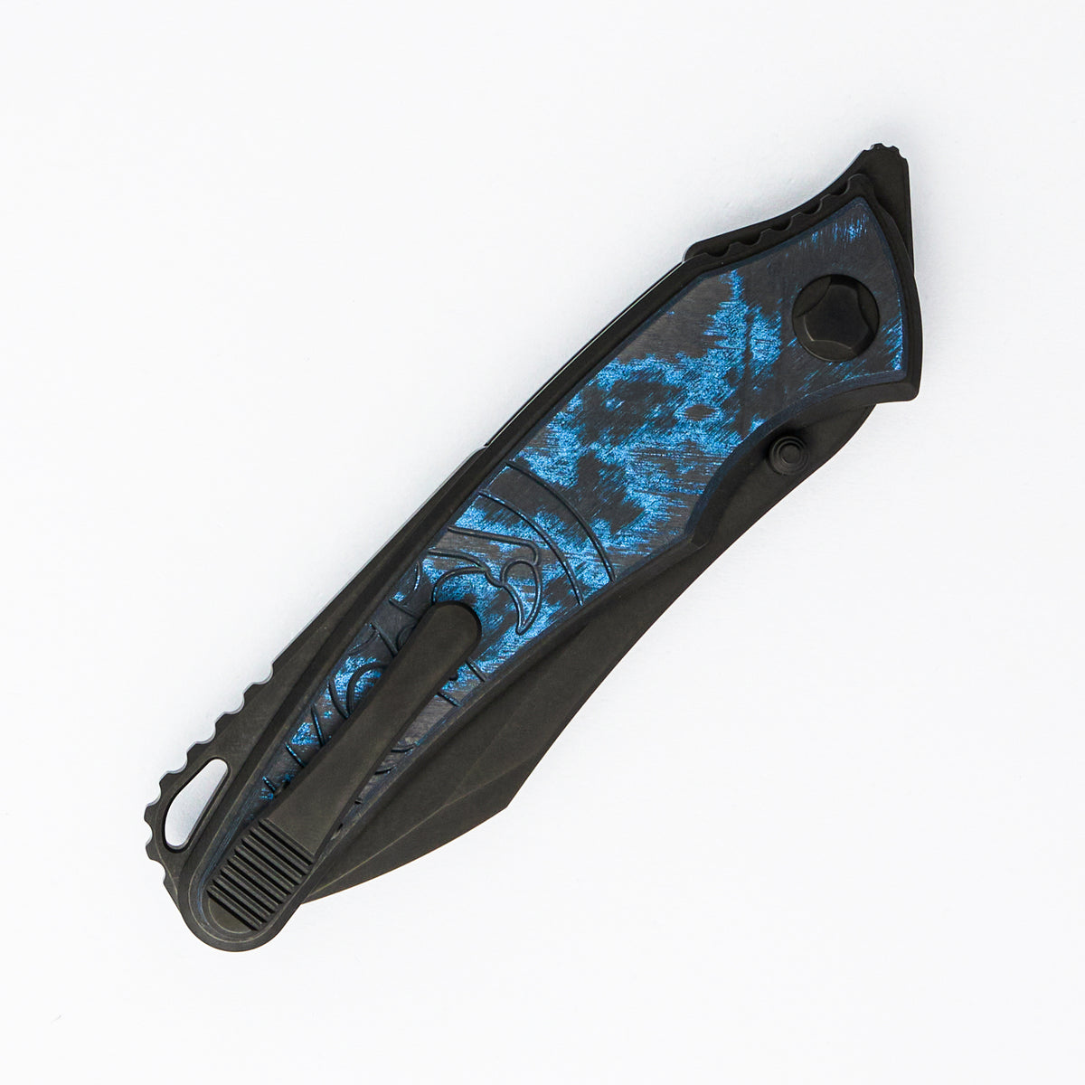 Talon - DLC Titanium/Ocean Blue CarboTi Handle - M390 Blade