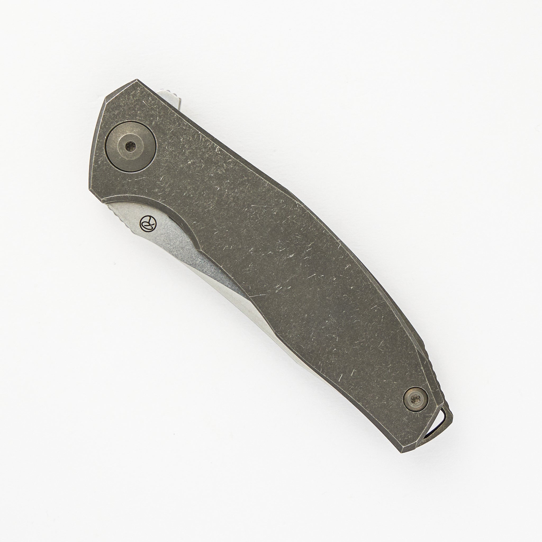 Reconnaissance Adzin Flipper – Stonewash M390 Blade – Stonewash Titanium Handle