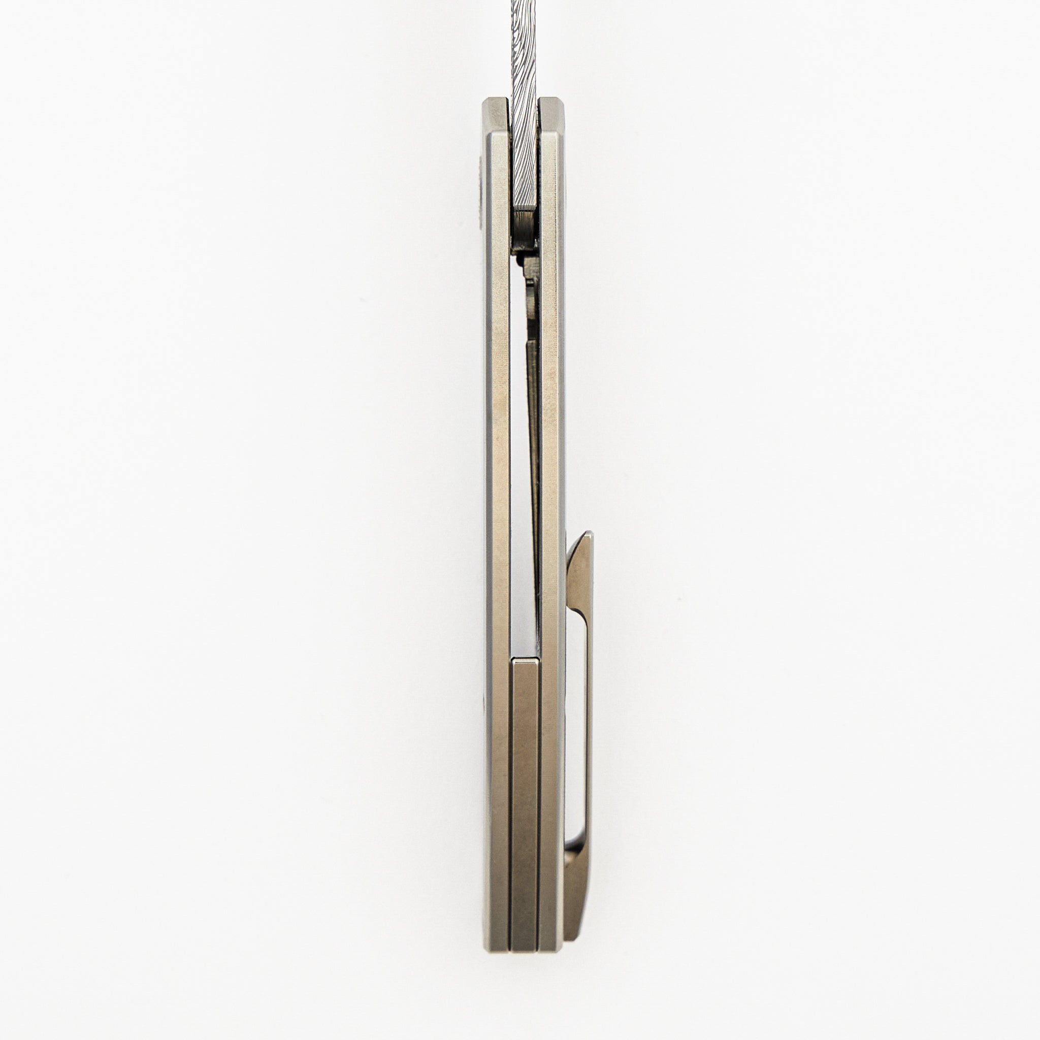 Mini Veli - Textured Titanium Handle - Damasteel Grabak Blade