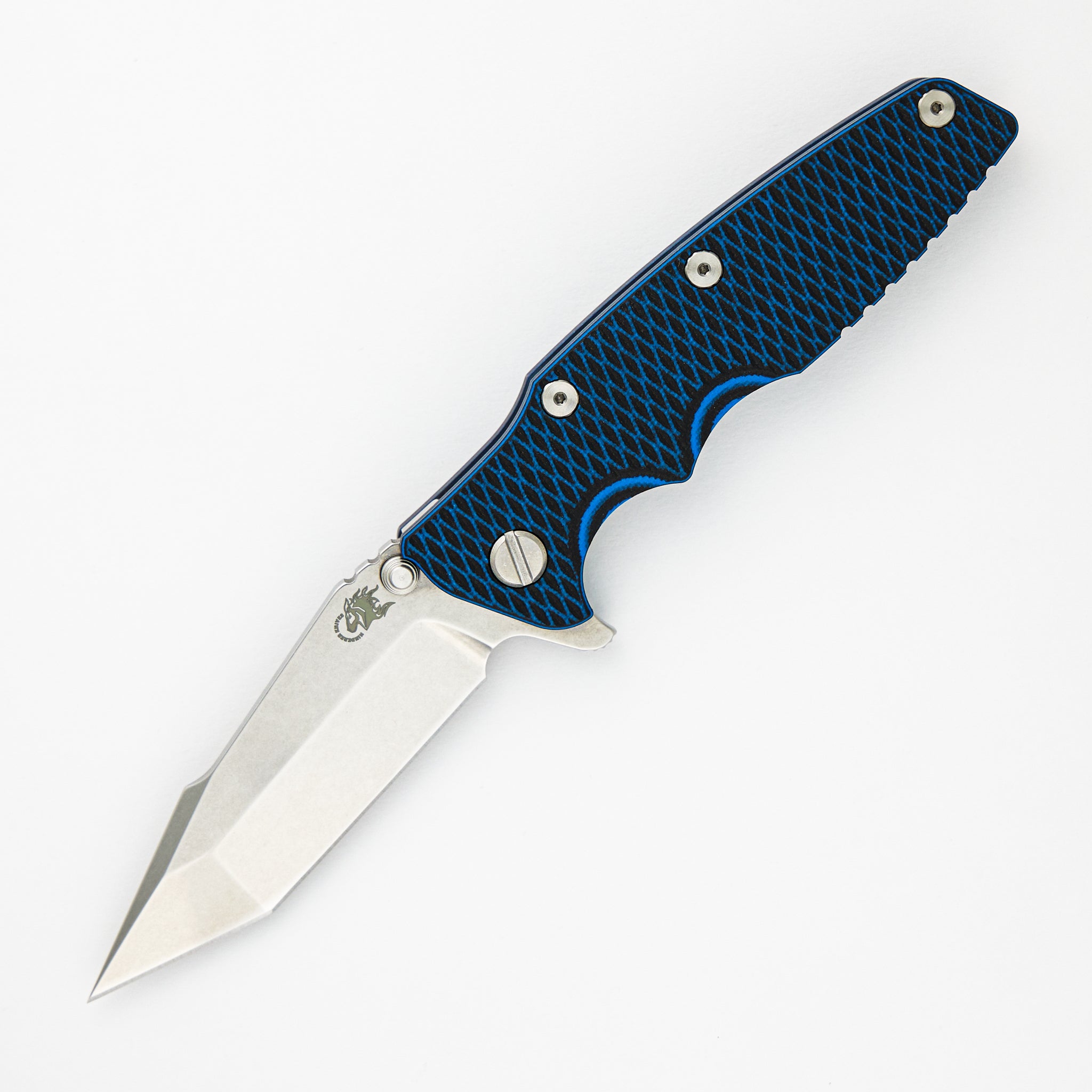 Eklipse 3.5" - S45VN Harpoon Tanto - Tri-Way - Battle Blue - Stonewash Blade - Blue/Black G10