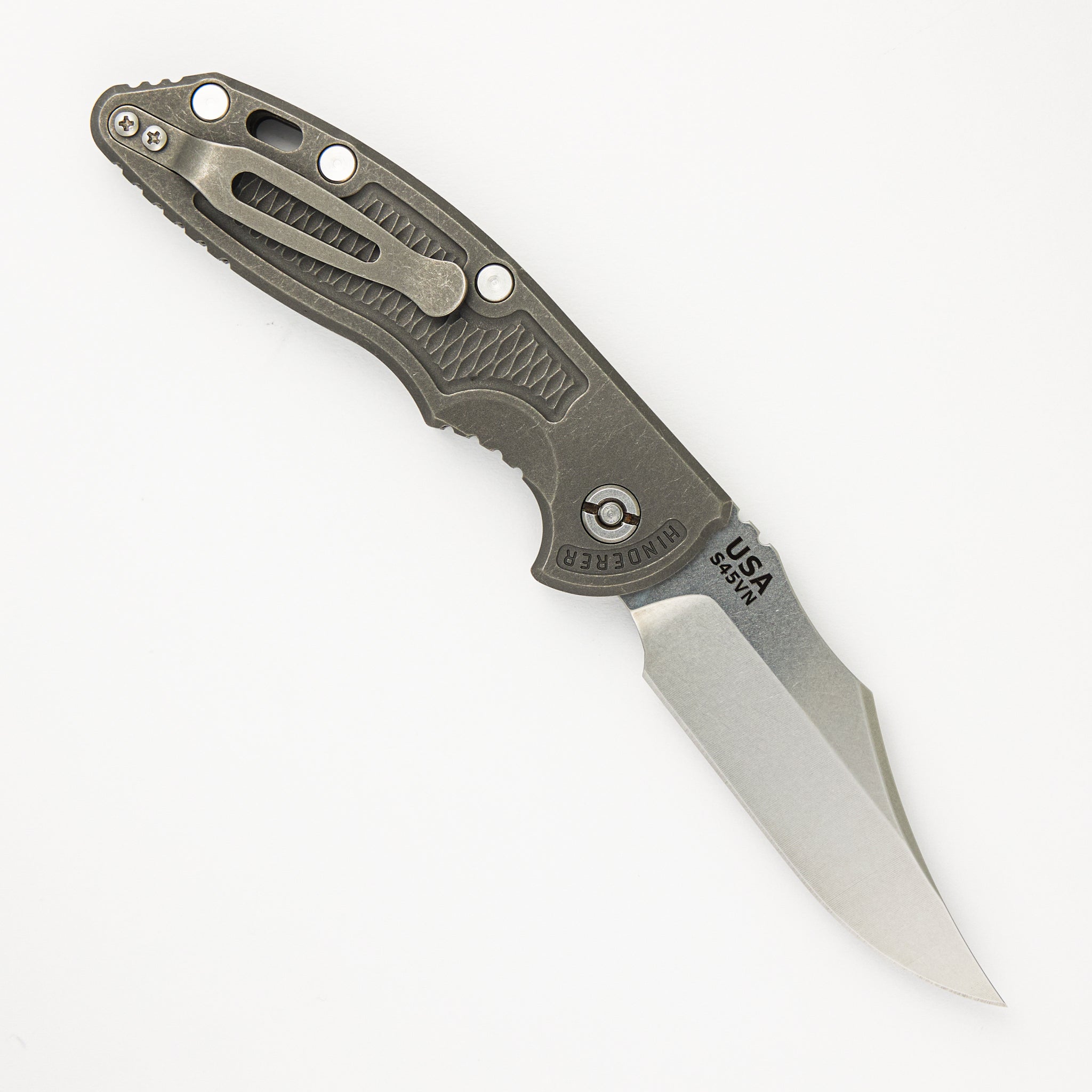 Hinderer XM-18 3.5″ – Auto – Stonewash Bowie S45VN Blade – Working Finish