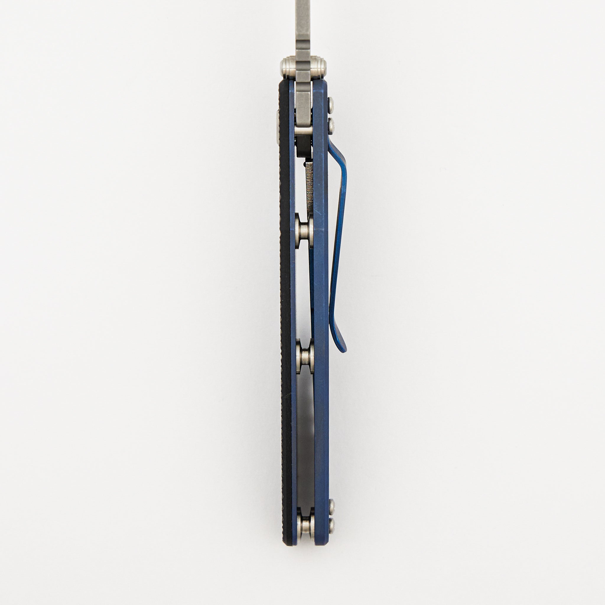 Eklipse 3.5" - MagnaCut Skinny Fullered Harpoon Spearpoint - Tri-Way - Battle Blue - Black G10
