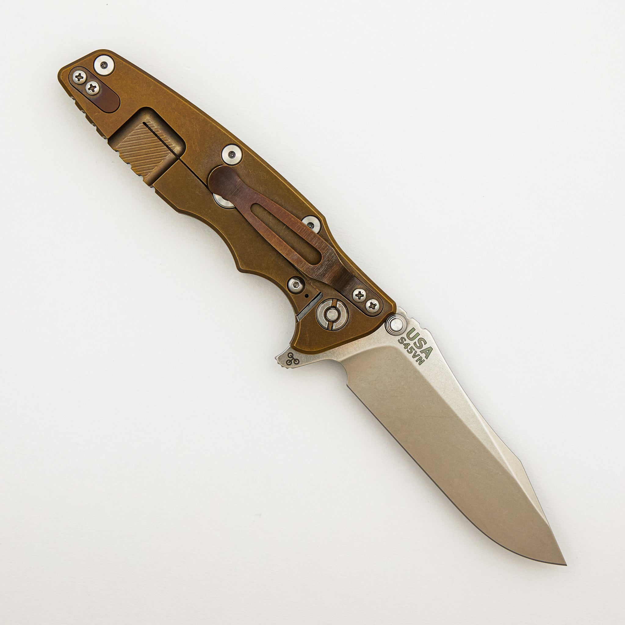 Eklipse 3.5" - S45VN Spearpoint - Tri-Way - Stonewash Bronze - OD Green G10