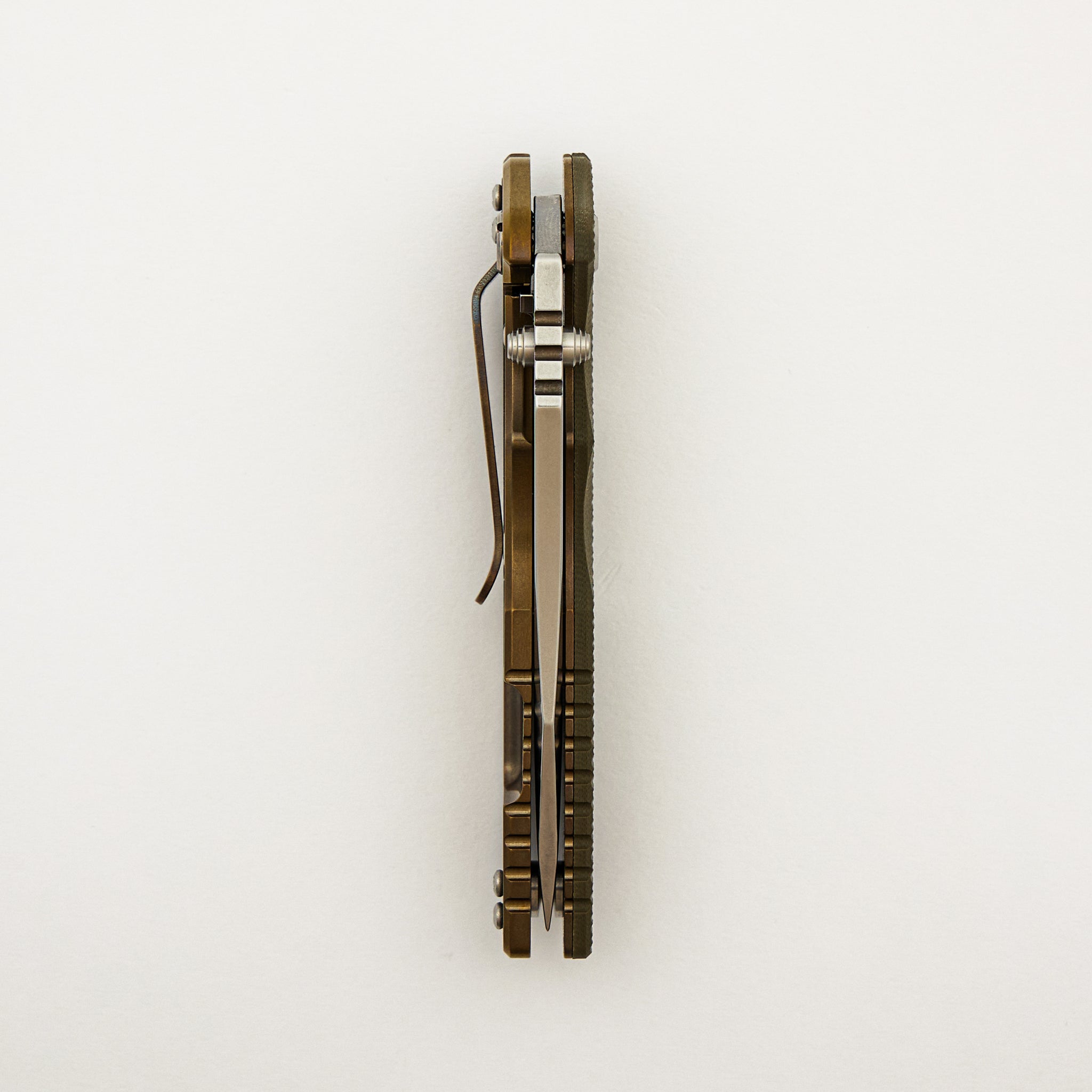 Eklipse 3.5" - S45VN Spearpoint - Tri-Way - Stonewash Bronze - OD Green G10