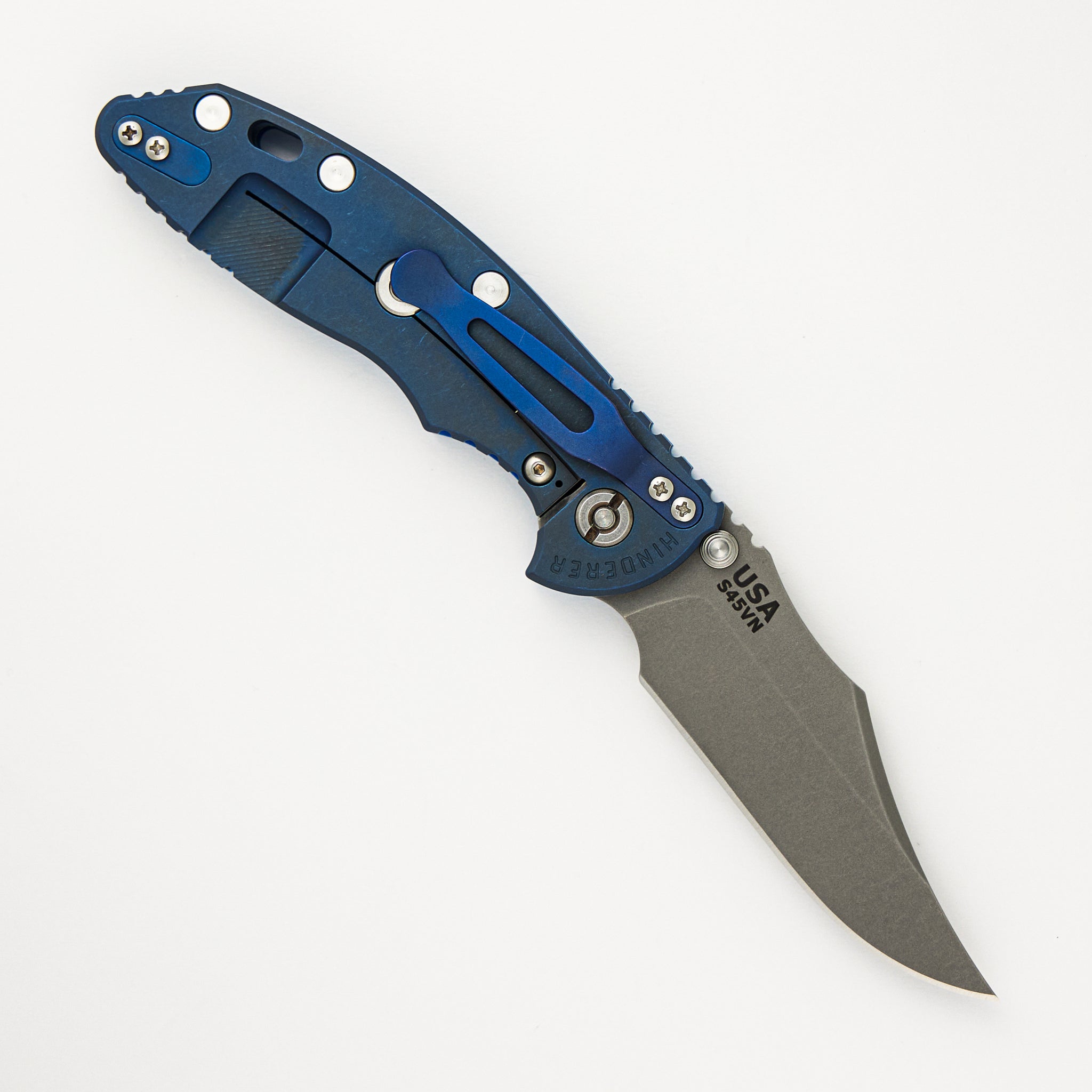 XM-18 3.5″ – Bowie S45VN – Non Flipper - Tri-Way – Battle Blue – Blue G10