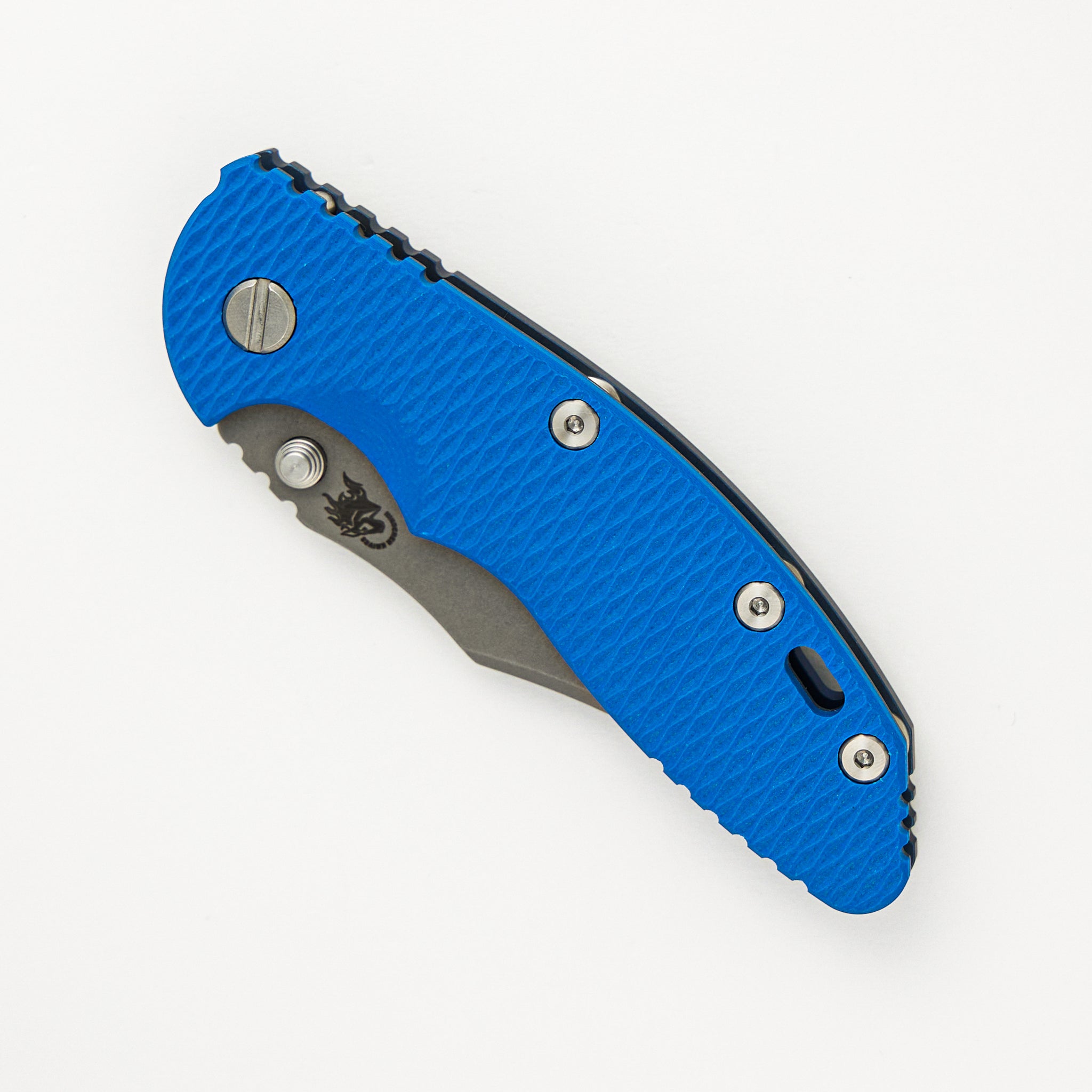 Hinderer Knives XM-18 3.5″ – Bowie S45VN – Non Flipper - Tri-Way – Battle Blue – Blue G10