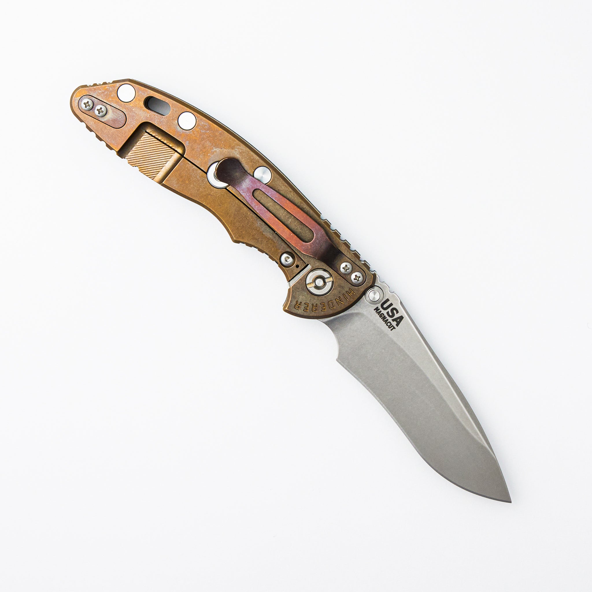 XM-18 3.5″ - MagnaCut Recurve - Non Flipper - Tri-Way - Stonewash Bronze - Black G10