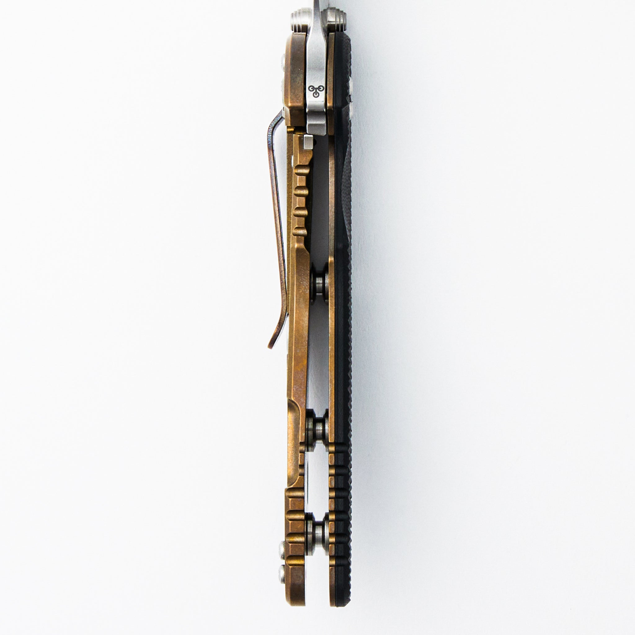 XM-18 3.5″ - MagnaCut Recurve - Non Flipper - Tri-Way - Stonewash Bronze - Black G10