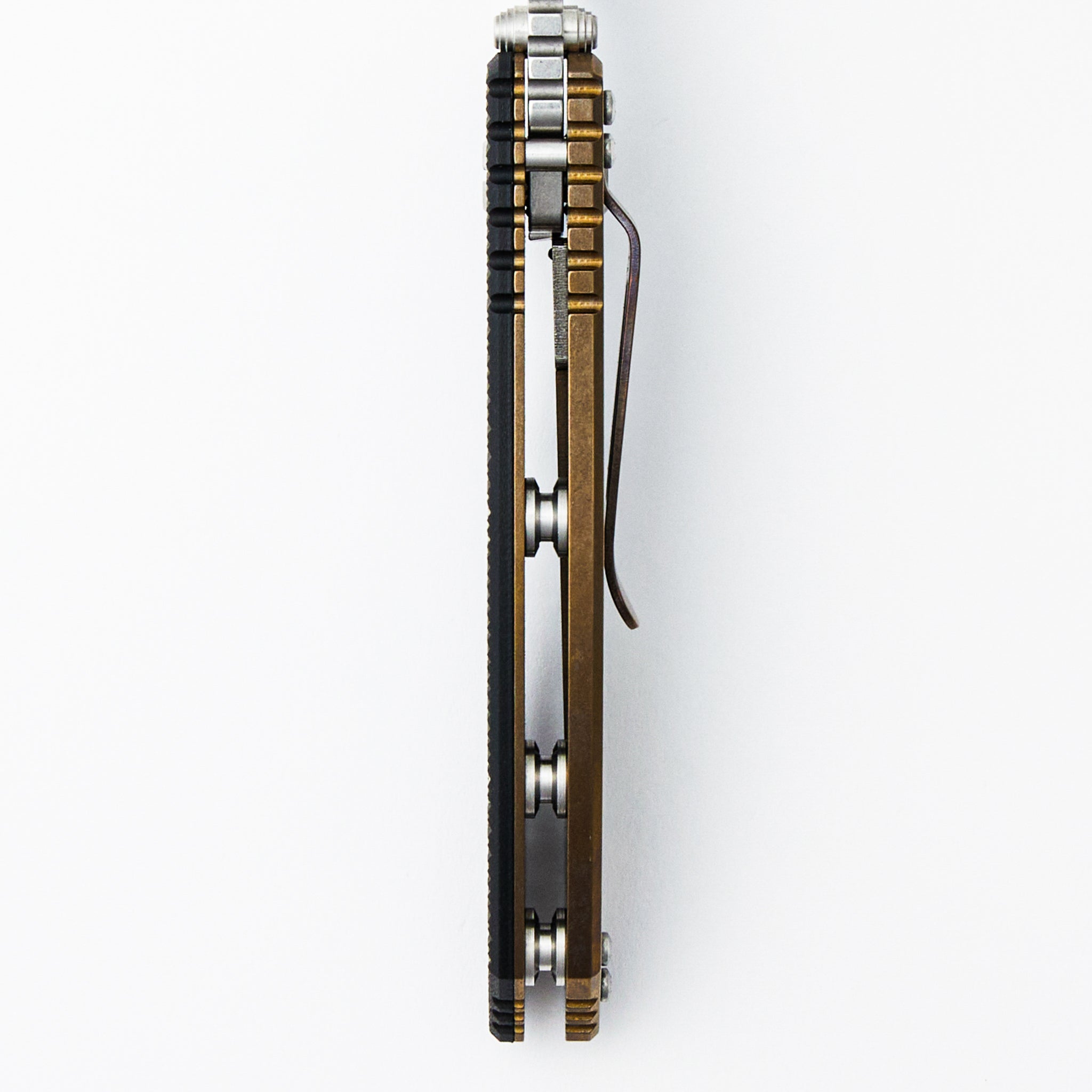 XM-18 3.5″ - MagnaCut Recurve - Non Flipper - Tri-Way - Stonewash Bronze - Black G10