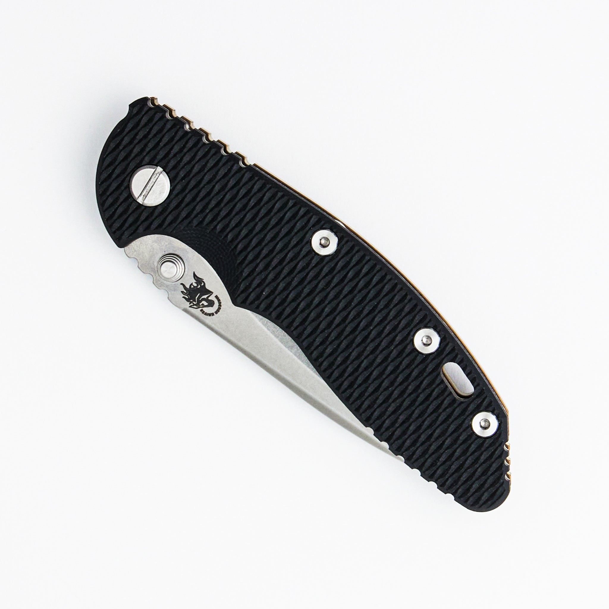 XM-18 3.5″ - MagnaCut Recurve - Non Flipper - Tri-Way - Stonewash Bronze - Black G10