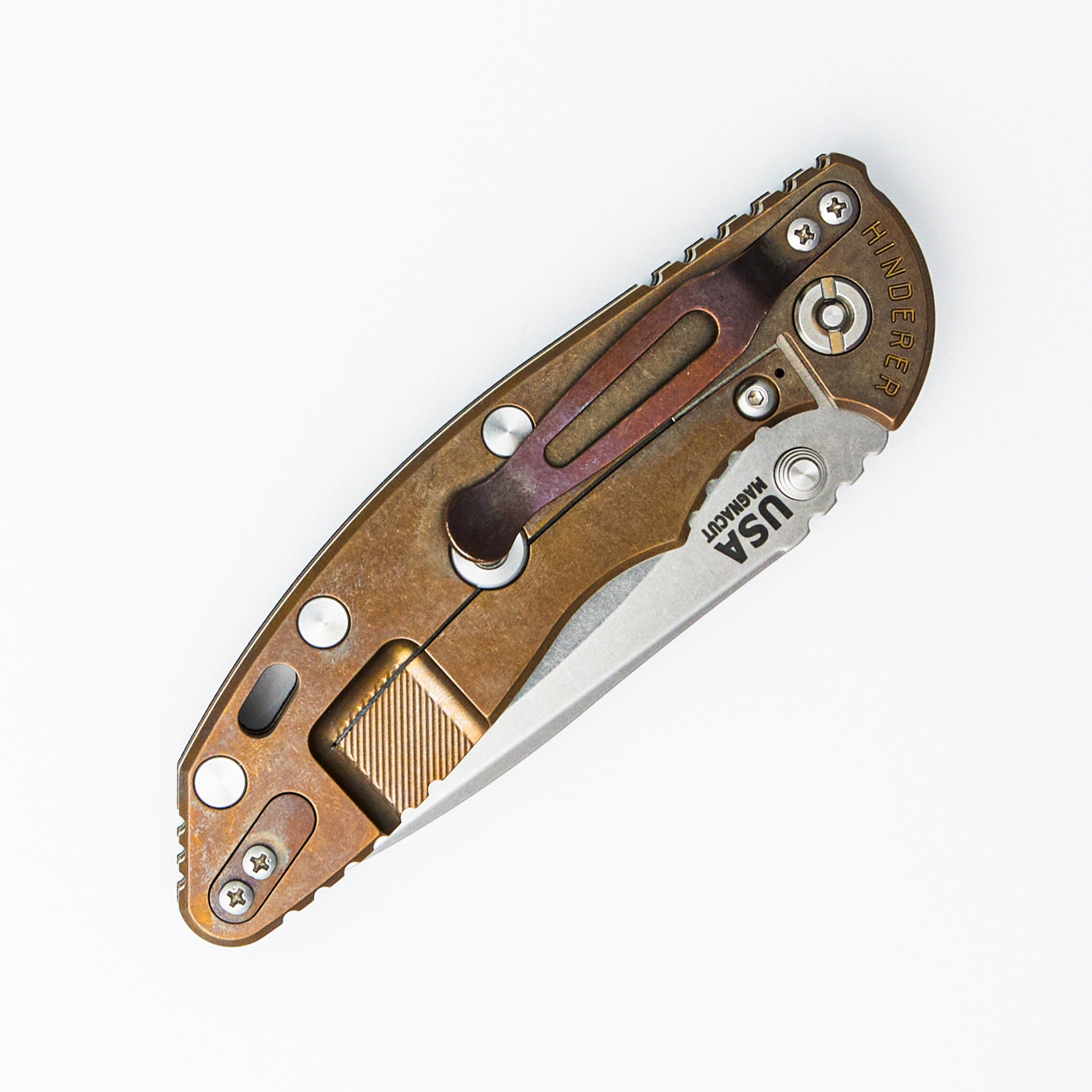 XM-18 3.5″ - MagnaCut Recurve - Non Flipper - Tri-Way - Stonewash Bronze - Black G10