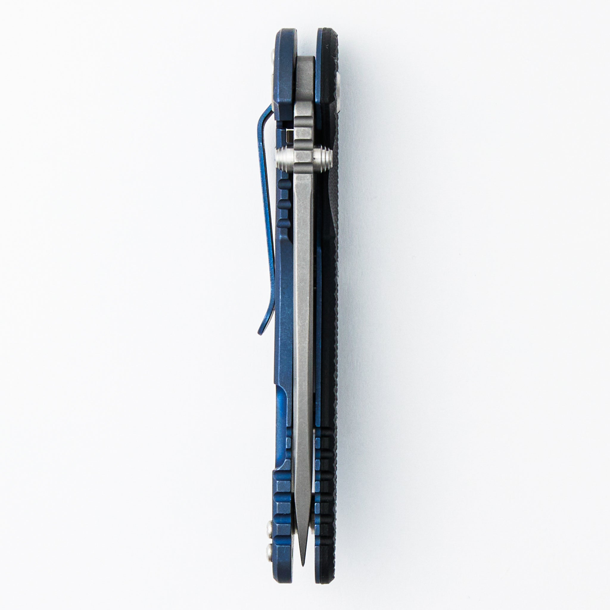 XM-18 3.5″ - MagnaCut Recurve - Non Flipper - Tri-Way - Battle Blue - Black G10