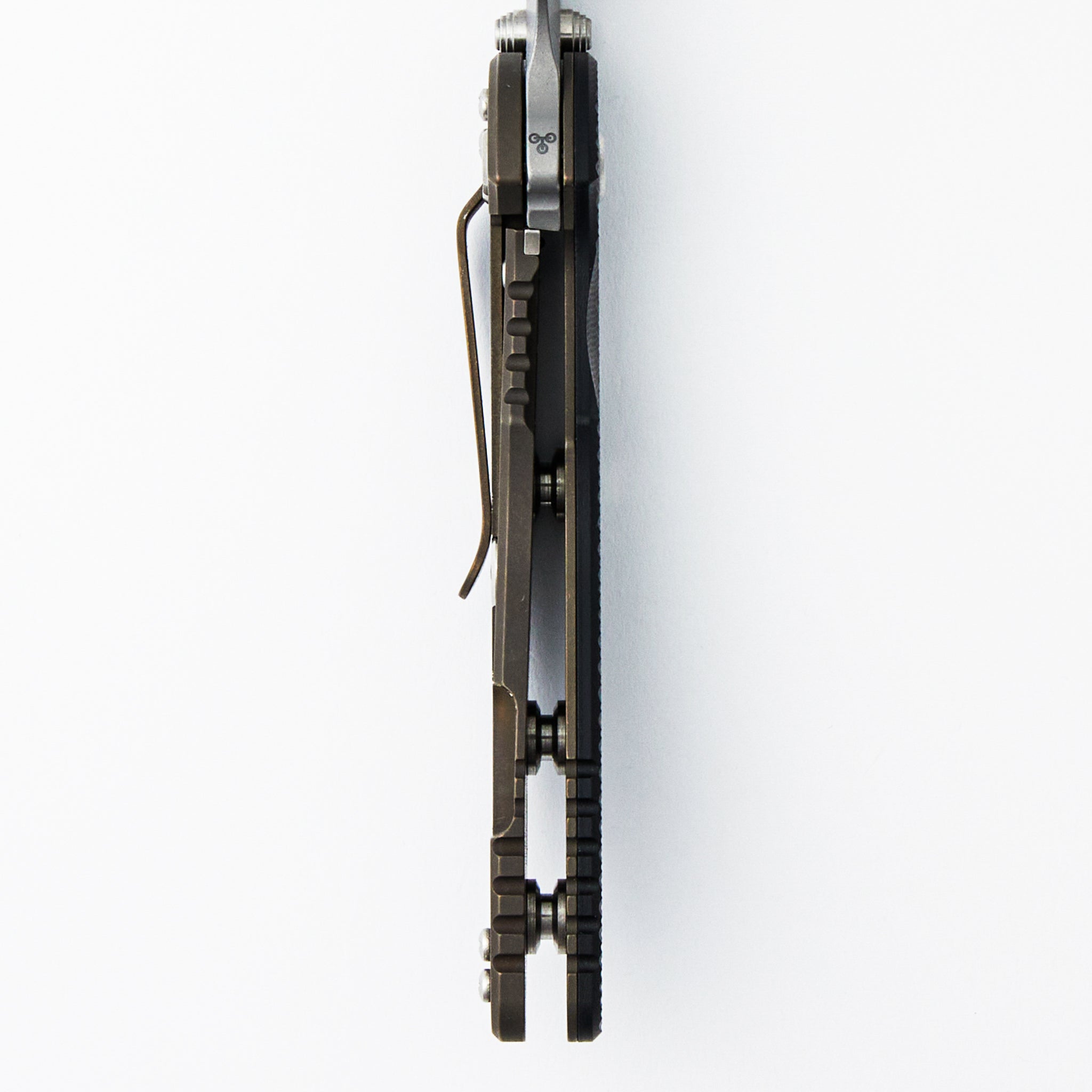 XM-18 3.5″ - MagnaCut Recurve - Non Flipper - Tri-Way - Battle Bronze - Black G10