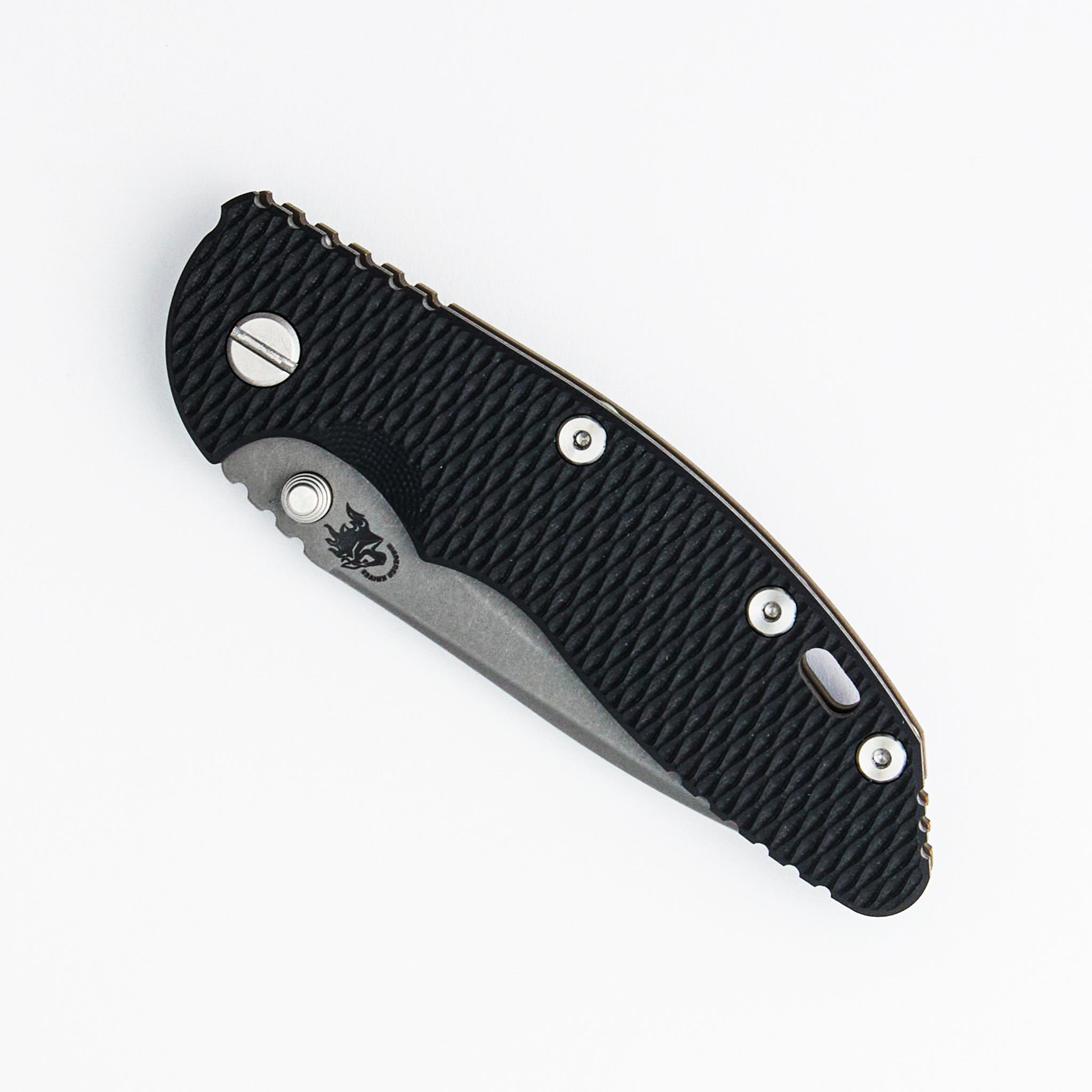 XM-18 3.5″ - MagnaCut Recurve - Non Flipper - Tri-Way - Battle Bronze - Black G10