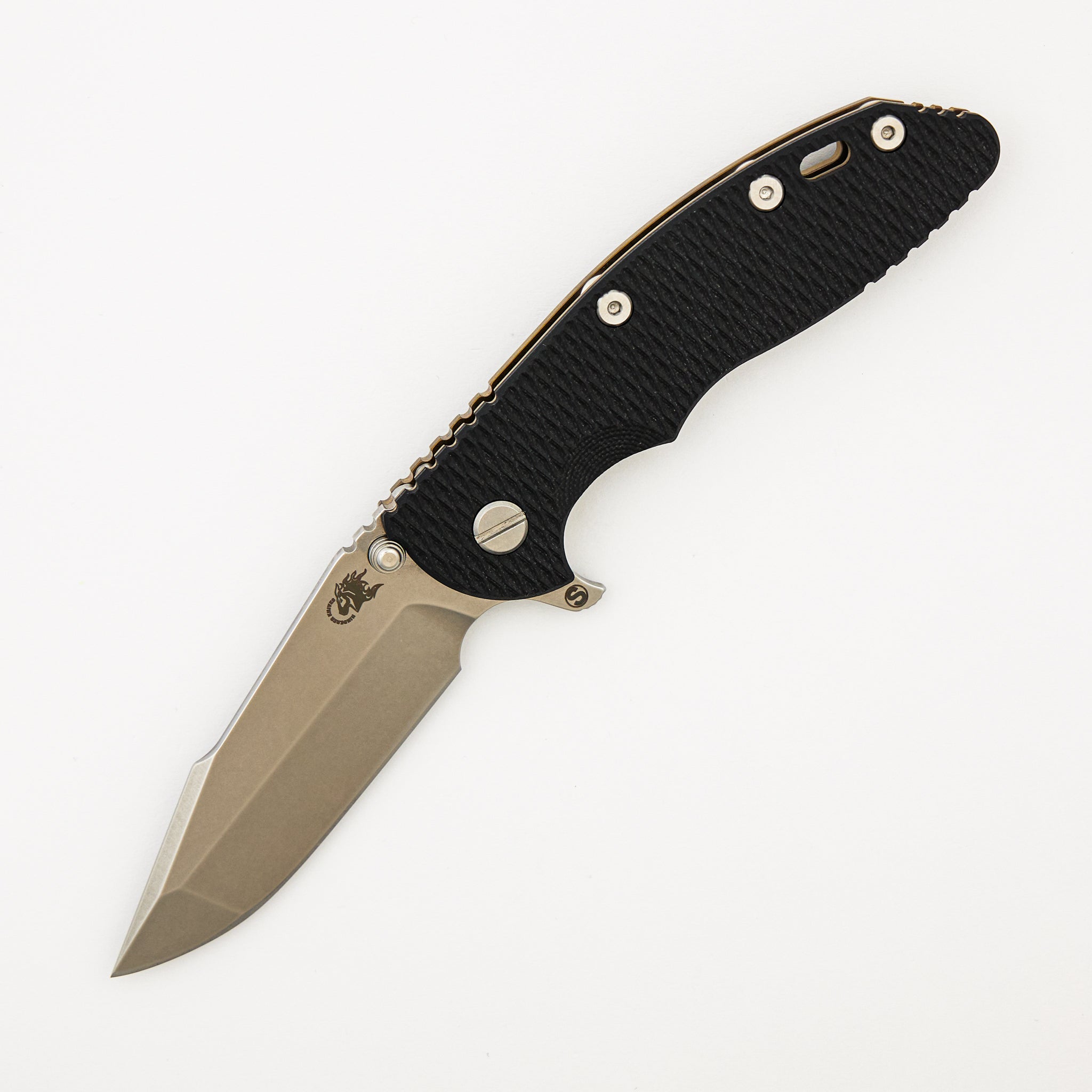 XM-18 3.5″ - MagnaCut Skinny Harpoon Spanto - Tri-Way - Stonewash Bronze - Black G10