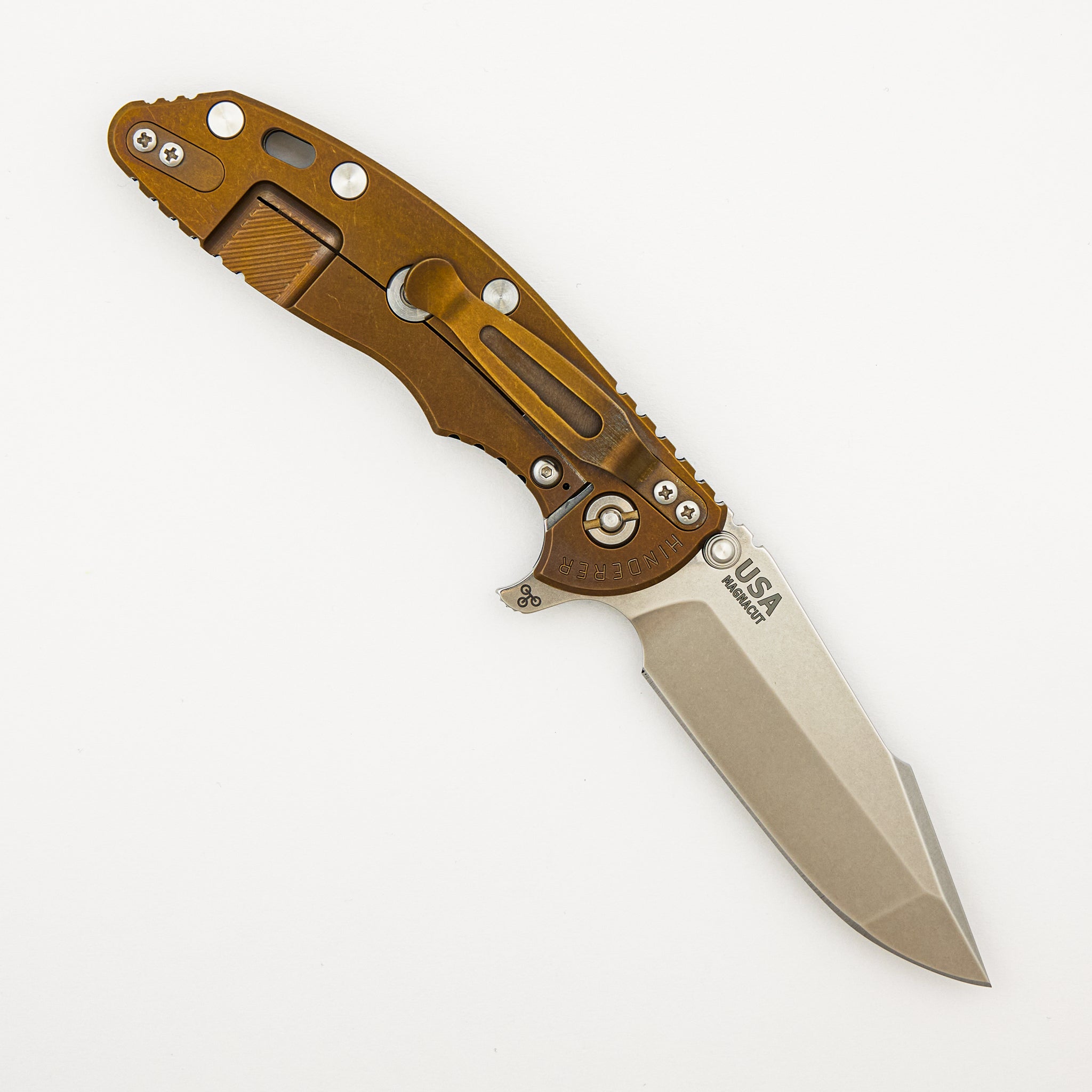 XM-18 3.5″ - MagnaCut Skinny Harpoon Spanto - Tri-Way - Stonewash Bronze - Black G10