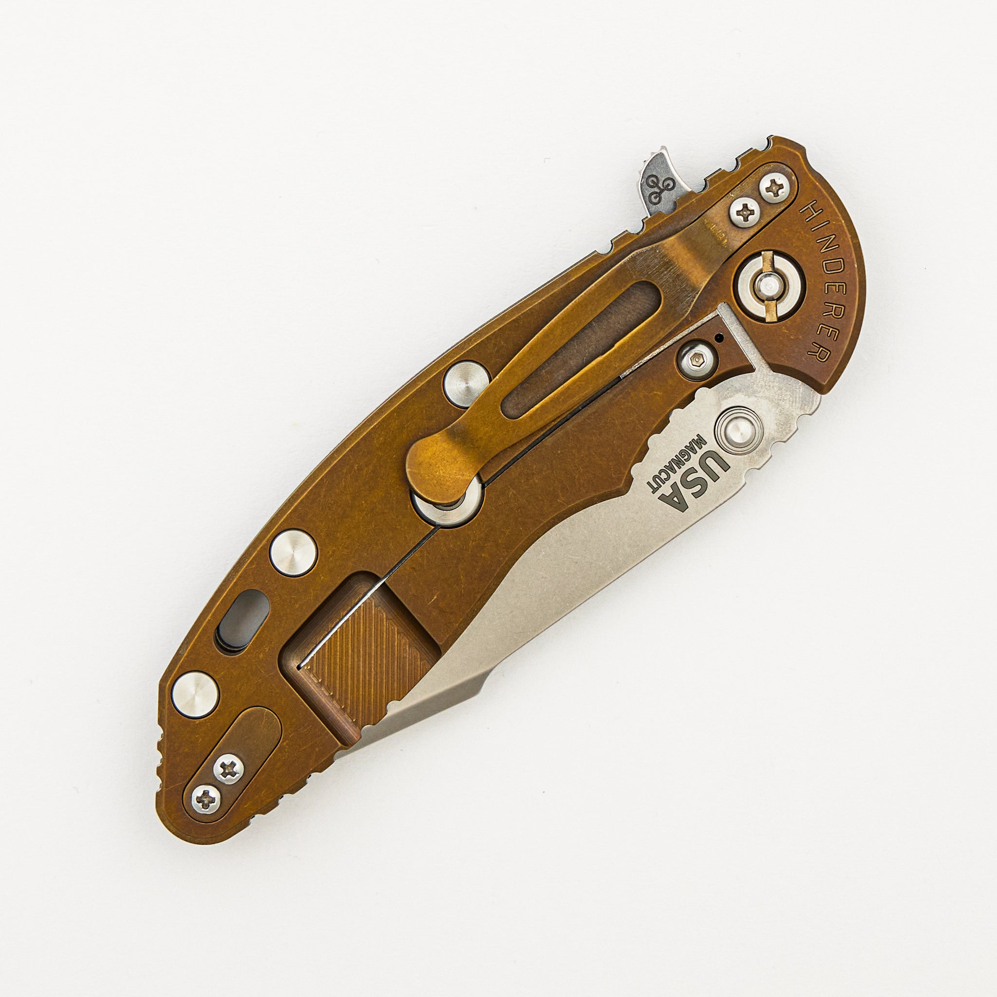 XM-18 3.5″ - MagnaCut Skinny Harpoon Spanto - Tri-Way - Stonewash Bronze - Black G10