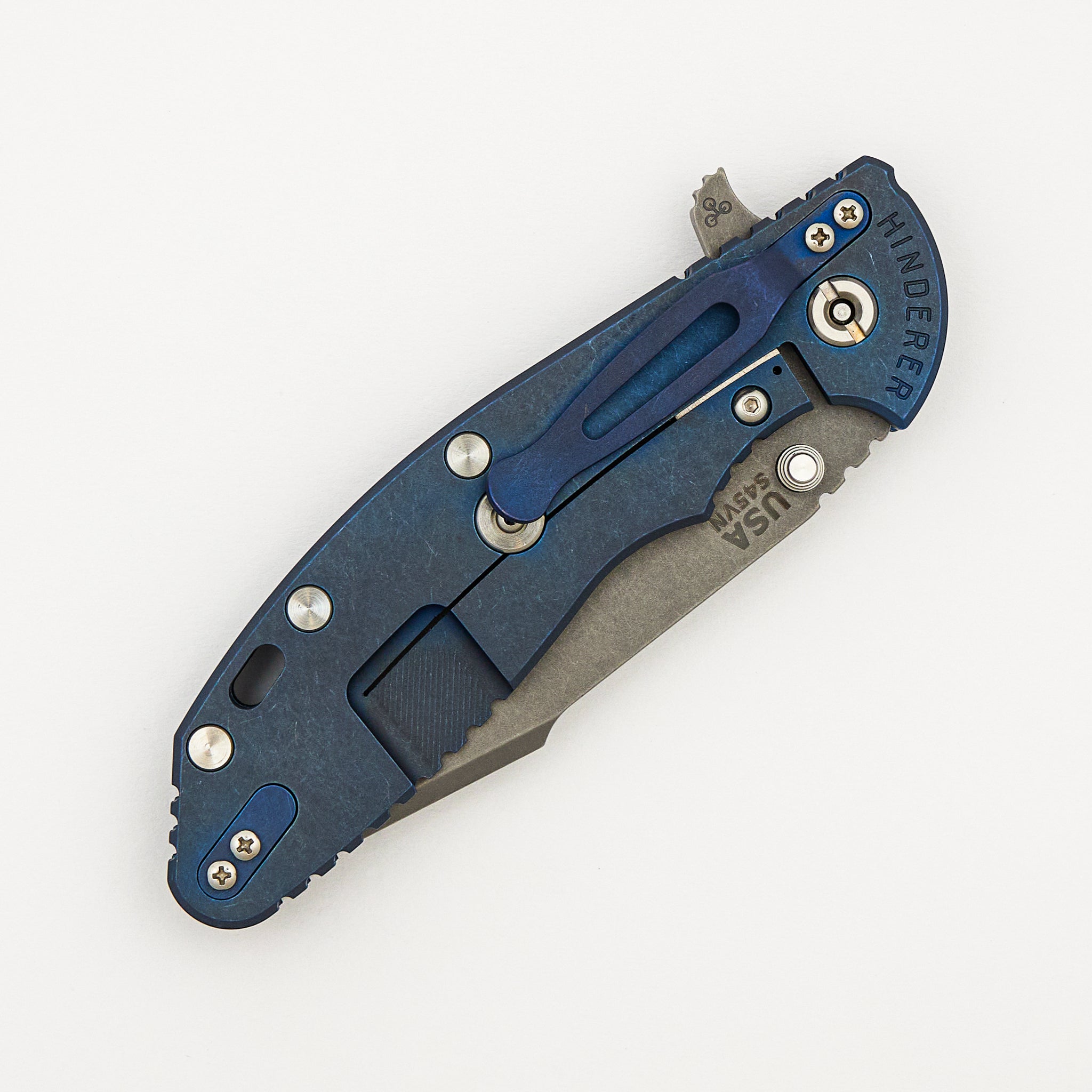 XM-24 4.0″ – S45VN Harpoon Spanto - Tri-Way - Battle Blue - Black G10
