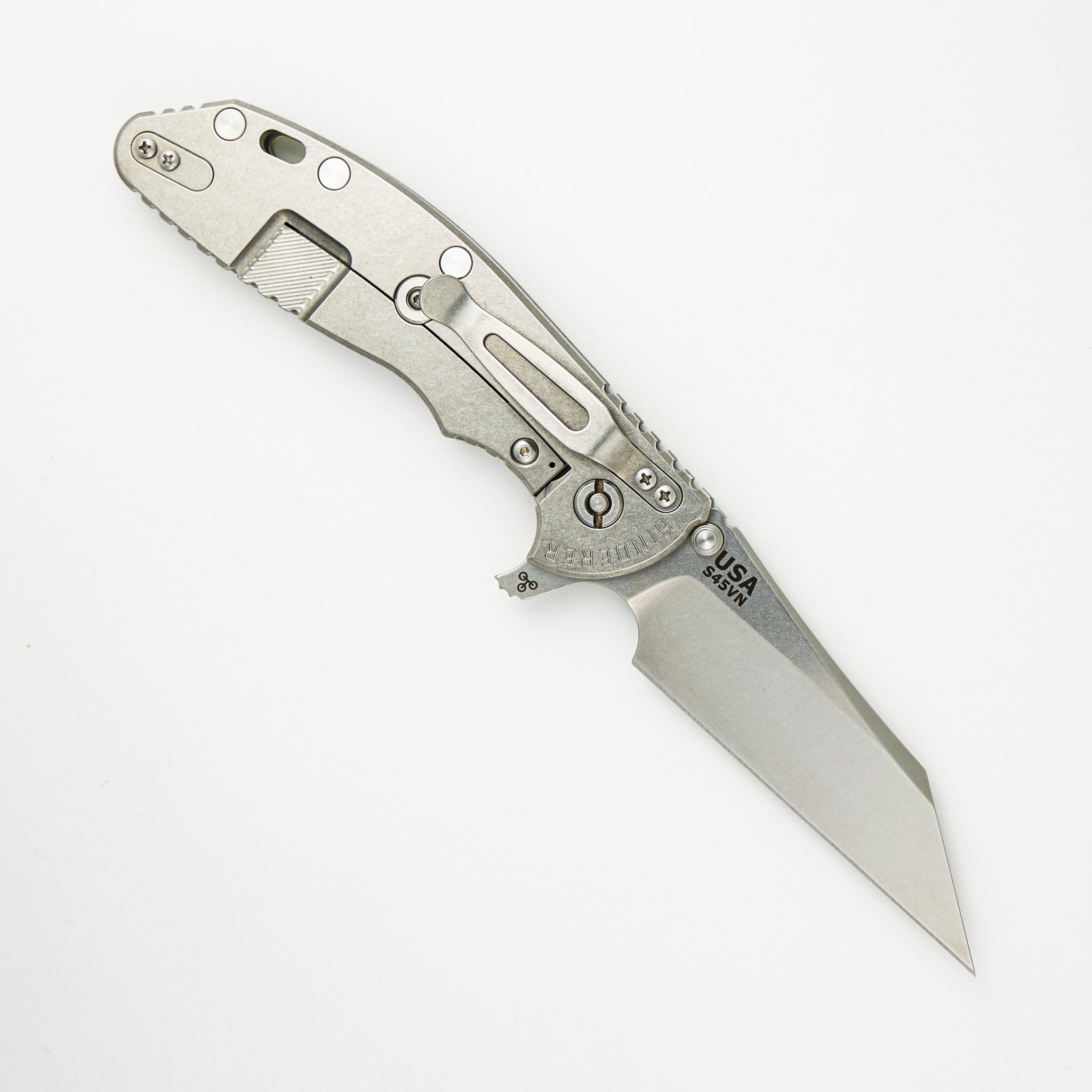 Hinderer Knives XM-24 4.0″ – Skinny Wharncliffe S45VN – Tri-Way – Stonewash – Translucent Green G10