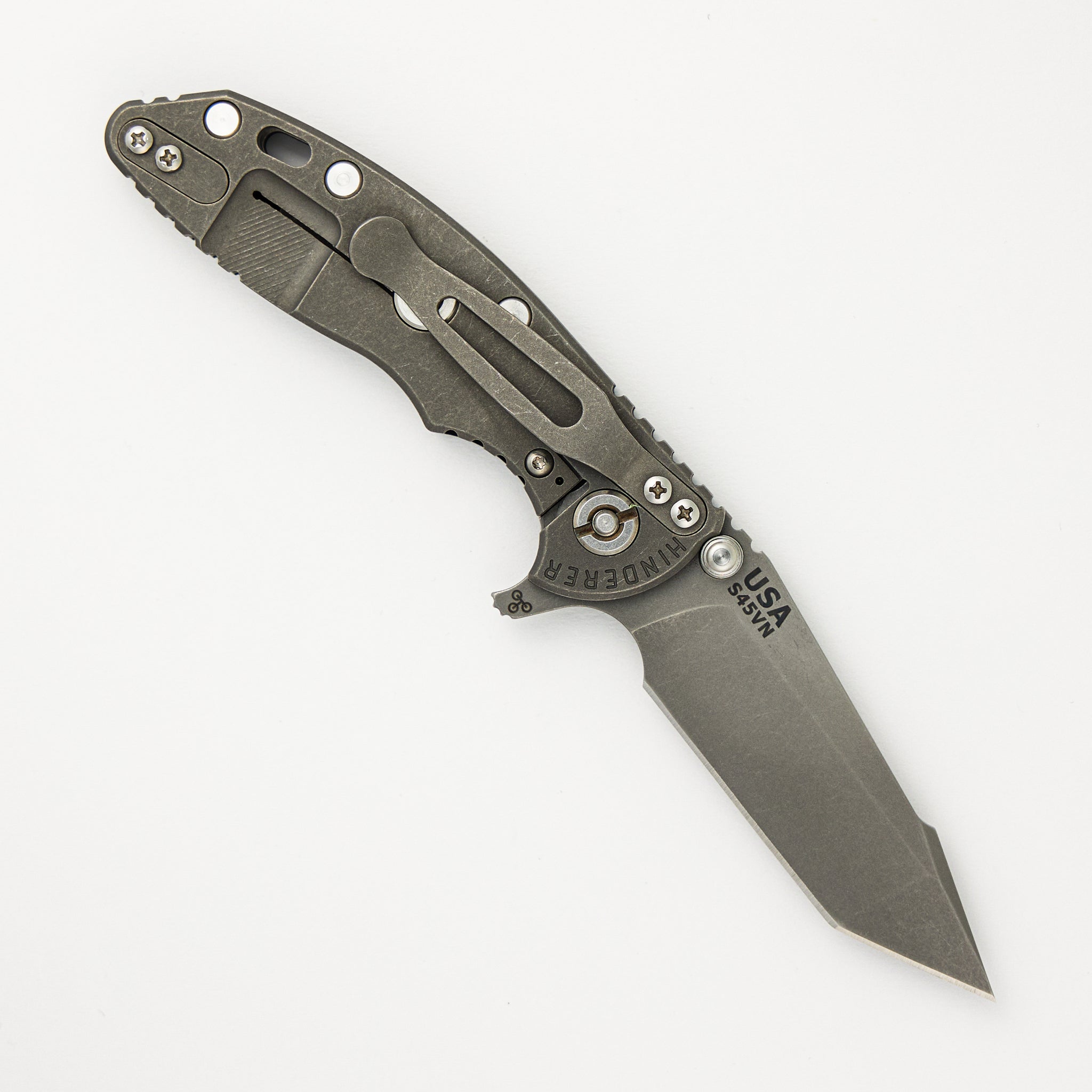 Hinderer Knives XM-18 3.0" S45VN Harpoon Tanto Tri-Way Working Finish Black G10