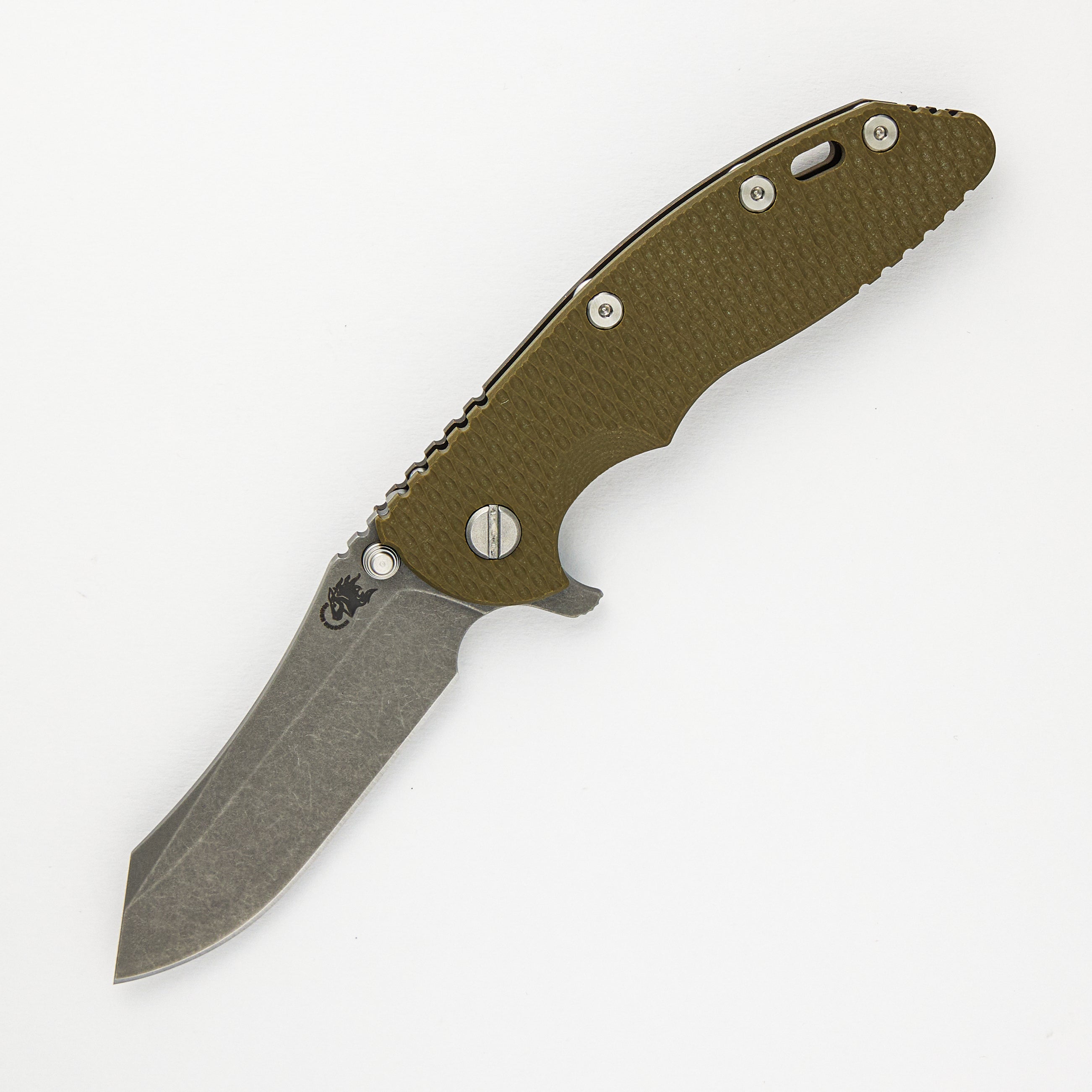 Hinderer Knives XM-18 3.5″ – Skinner S45VN – Tri-Way – Battle Bronze – OD Green G10