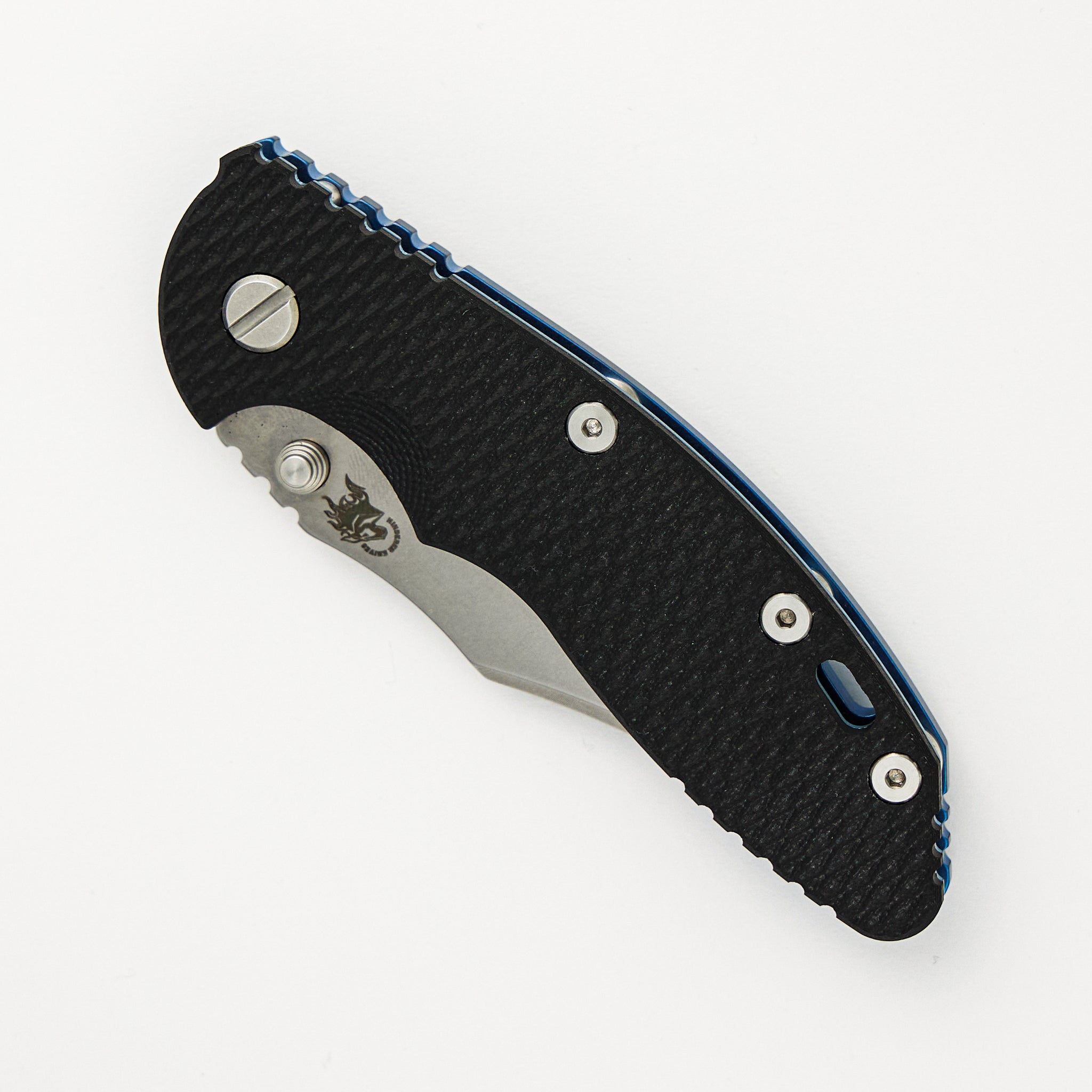 XM-18 3.5" S45VN Bowie Non Flipper Tri-Way Stonewash Blue Black G10